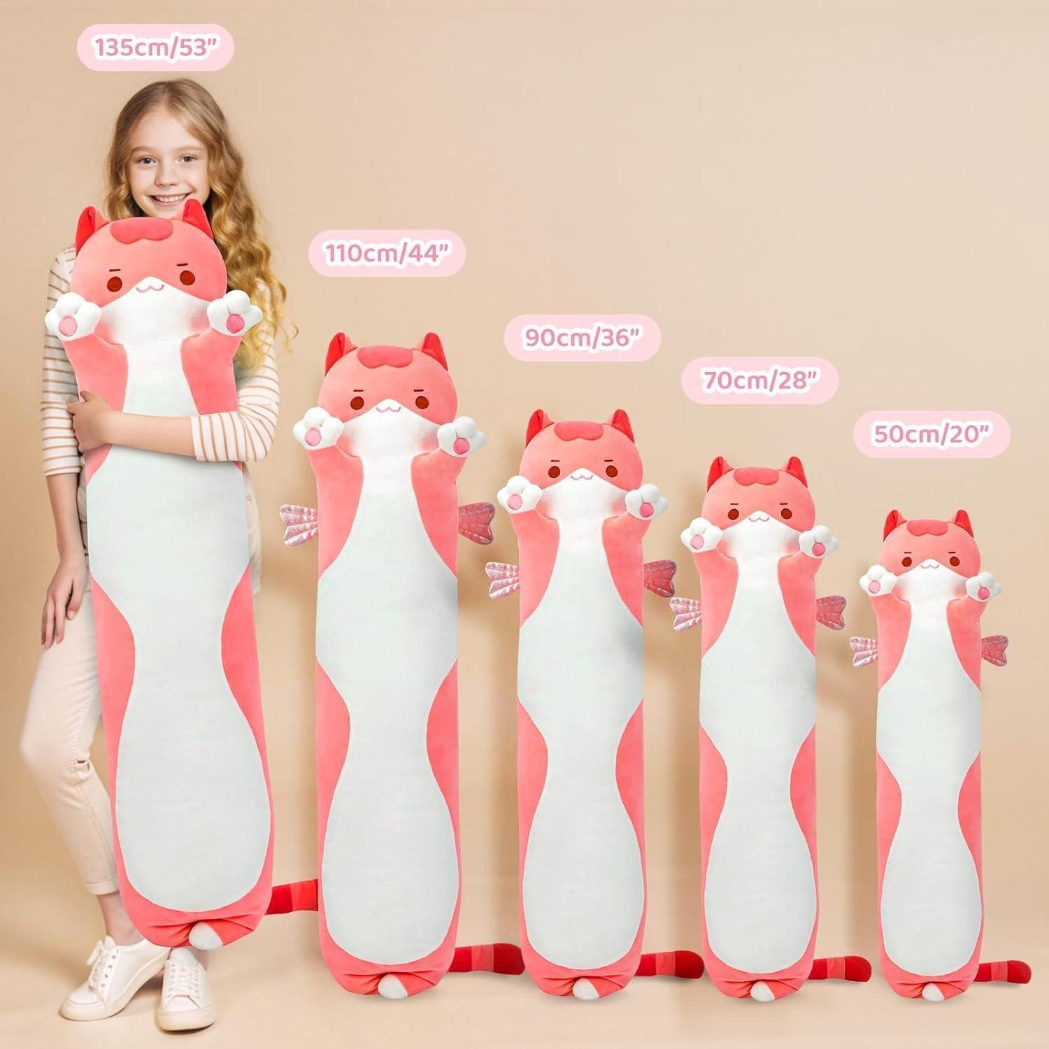 LuxusKollektion Kuscheltier Kuscheltier Katze Plüschtier Kuschelkissen Geschenk Rosa Katze 90 CM