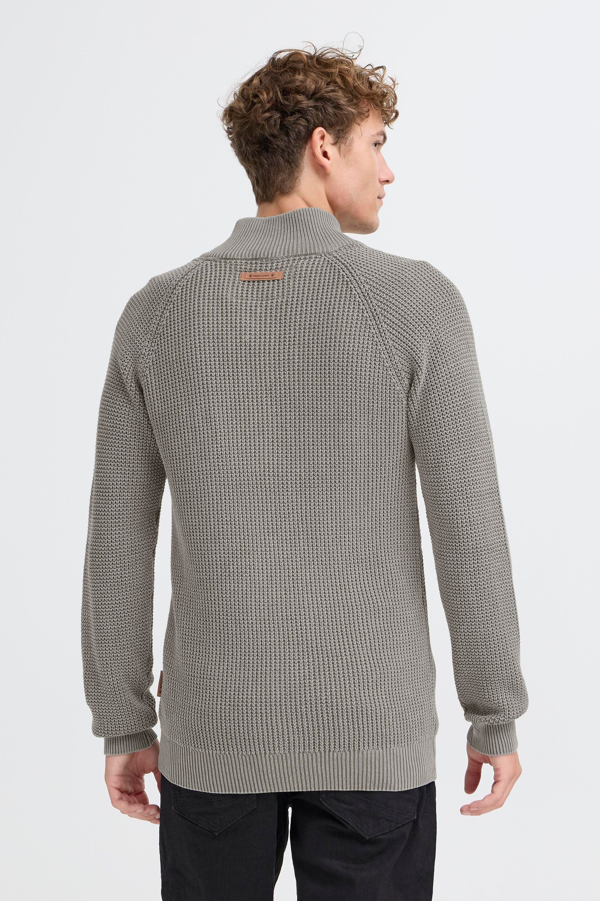 Indicode Strickjacke IDRockly Modische Strickjacke mit Stehkragen