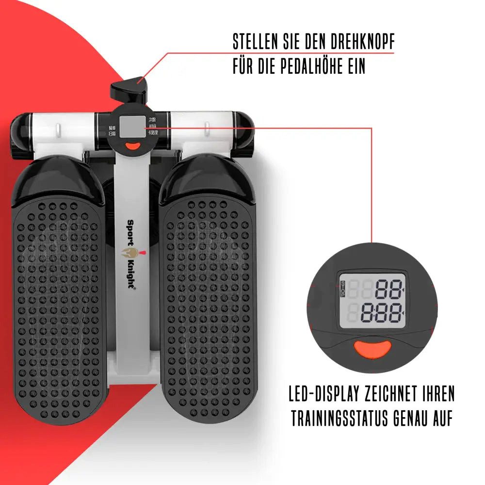 Mini-Stepper Aerobic Stepper, mit LED-Display, Resistancebänder, Anti-Rutsch-Pedale