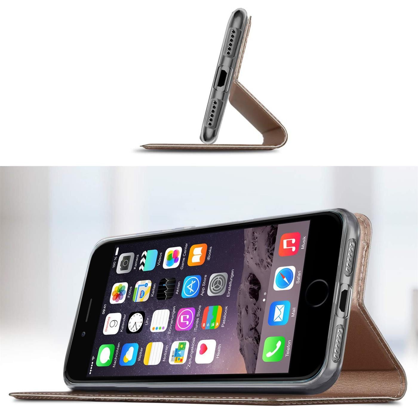 CoolGadget Handyhülle Magnet Case Handy Tasche für iPhone 7 / 8 / SE 2 / SE 3 4,7 Zoll, Hülle Klapphülle Ultra Slim Cover für iPhone SE 2020 2022 Schutzhülle – Bild 5 von 5