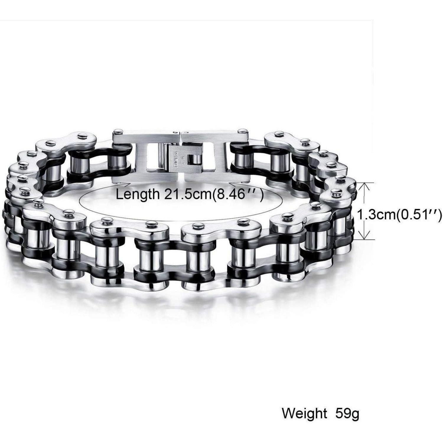 LuxusKollektion Gliederarmband Herren Edelstahl Armband Biker Motorradkette Gliederkette Rock Armreif