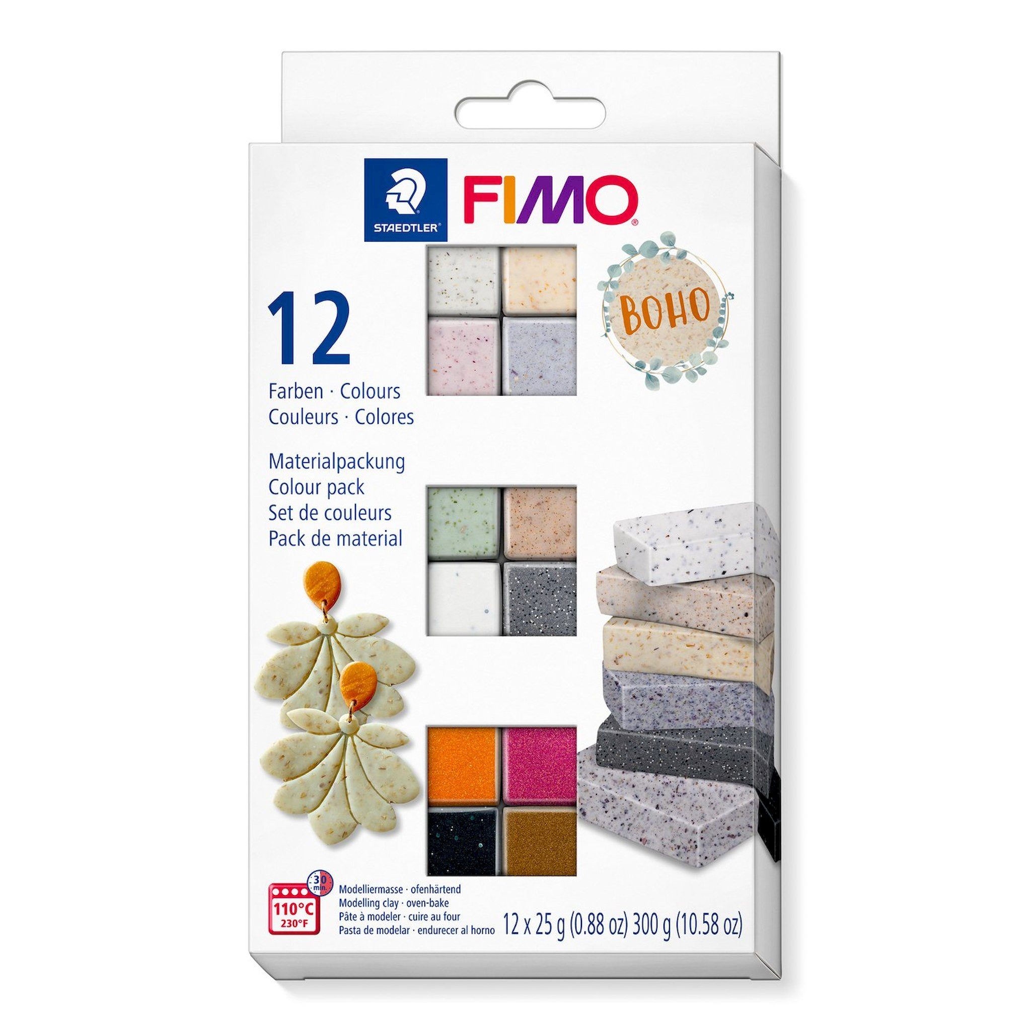 FIMO Глина Fimo Effect/ Fimo Soft 12 Farben Materialpackung (12-tlg), 12x25g, verschiedene Цвета(ов)