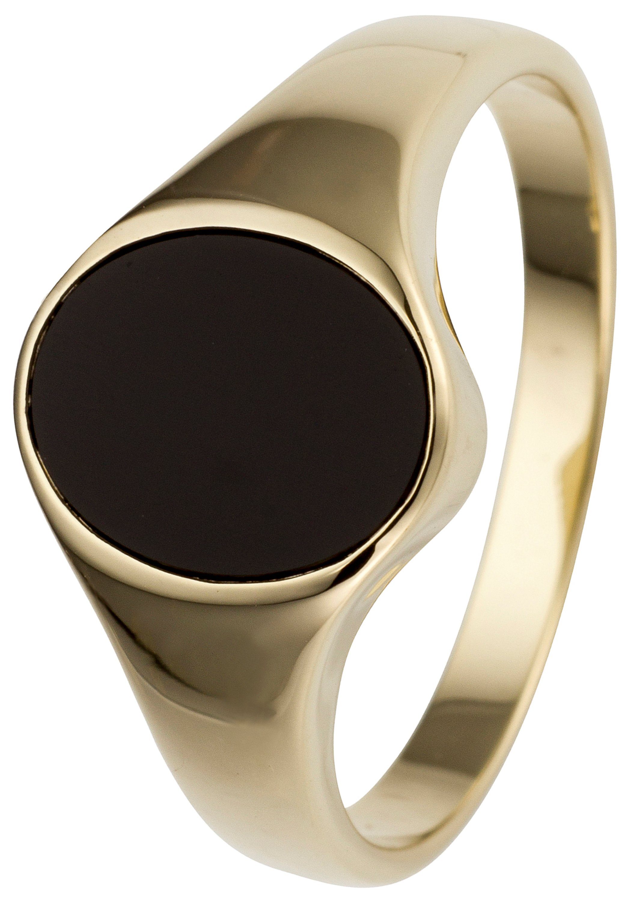 JOBO Fingerring, 585 Gold mit Onyx oval