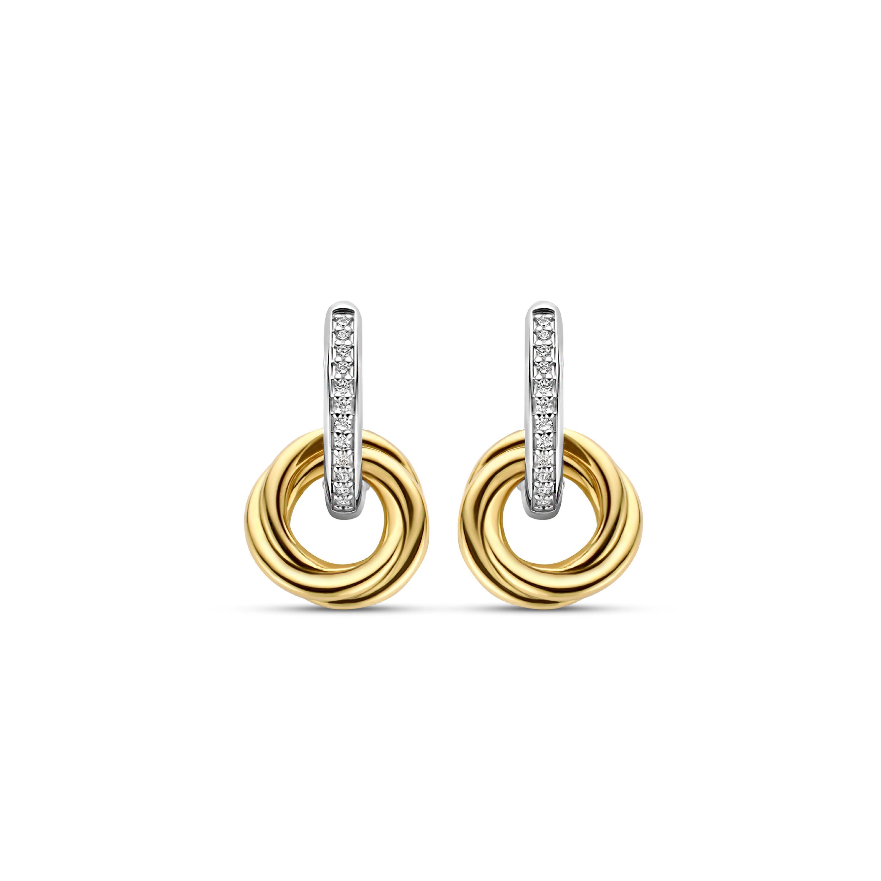 TI SENTO - Milano Paar Ohrstecker The Golden Pendant Creole 925er Sterlingsilber