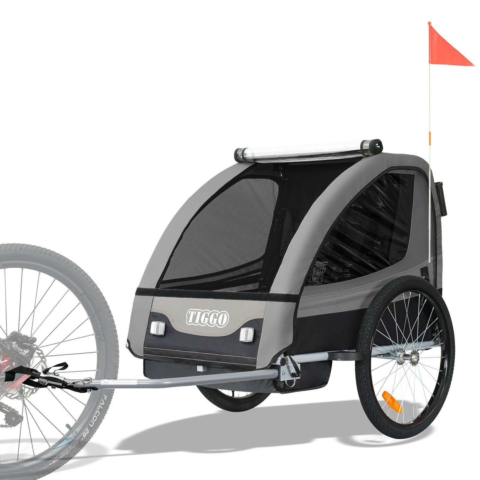 TIGGO Fahrradkinderanhänger Kinderanhänger Kinderfahrradanhänger Fahrradanhänger Anhänger, 5-Punkt Sicherheitsgurt