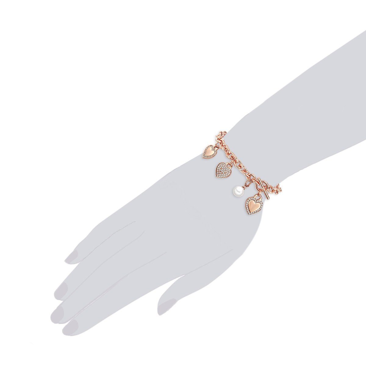 Lulu & Jane Perlenarmband Herz roségold, mit Herz günstig online kaufen