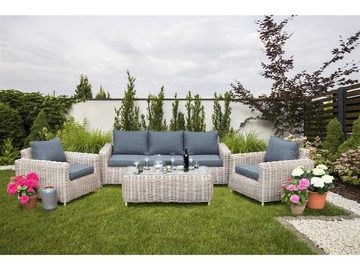 bellavista - Home&Garden® Gartenlounge-Set Aluminium Luxus Lounge Merando, (Set, 4-tlg), Rattanlounge mit Aluminiumuntergestell