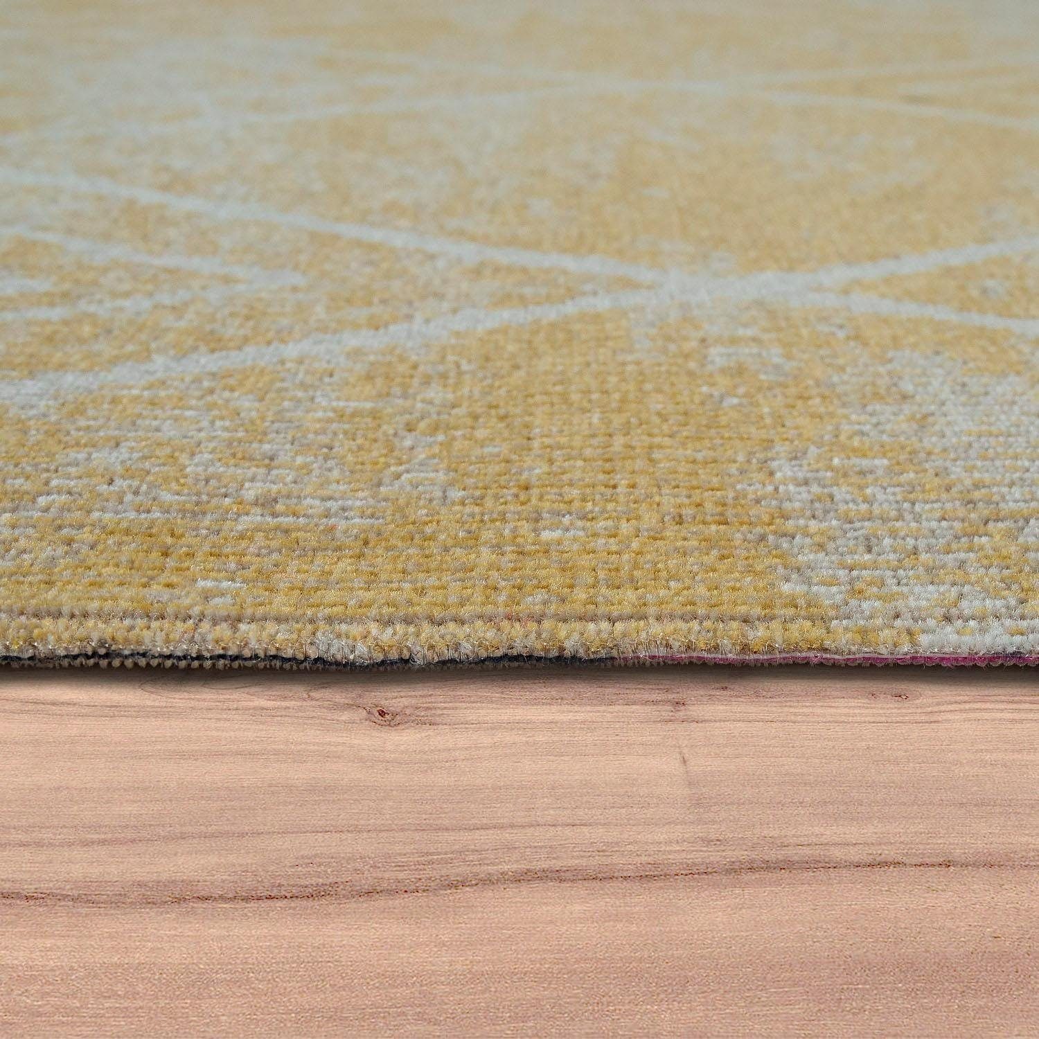 Teppich Artigo 11 mm, rund, Design, Paco gelb und In- Home, Kurzflor, Höhe: Outdoor 427, geeignet Rauten