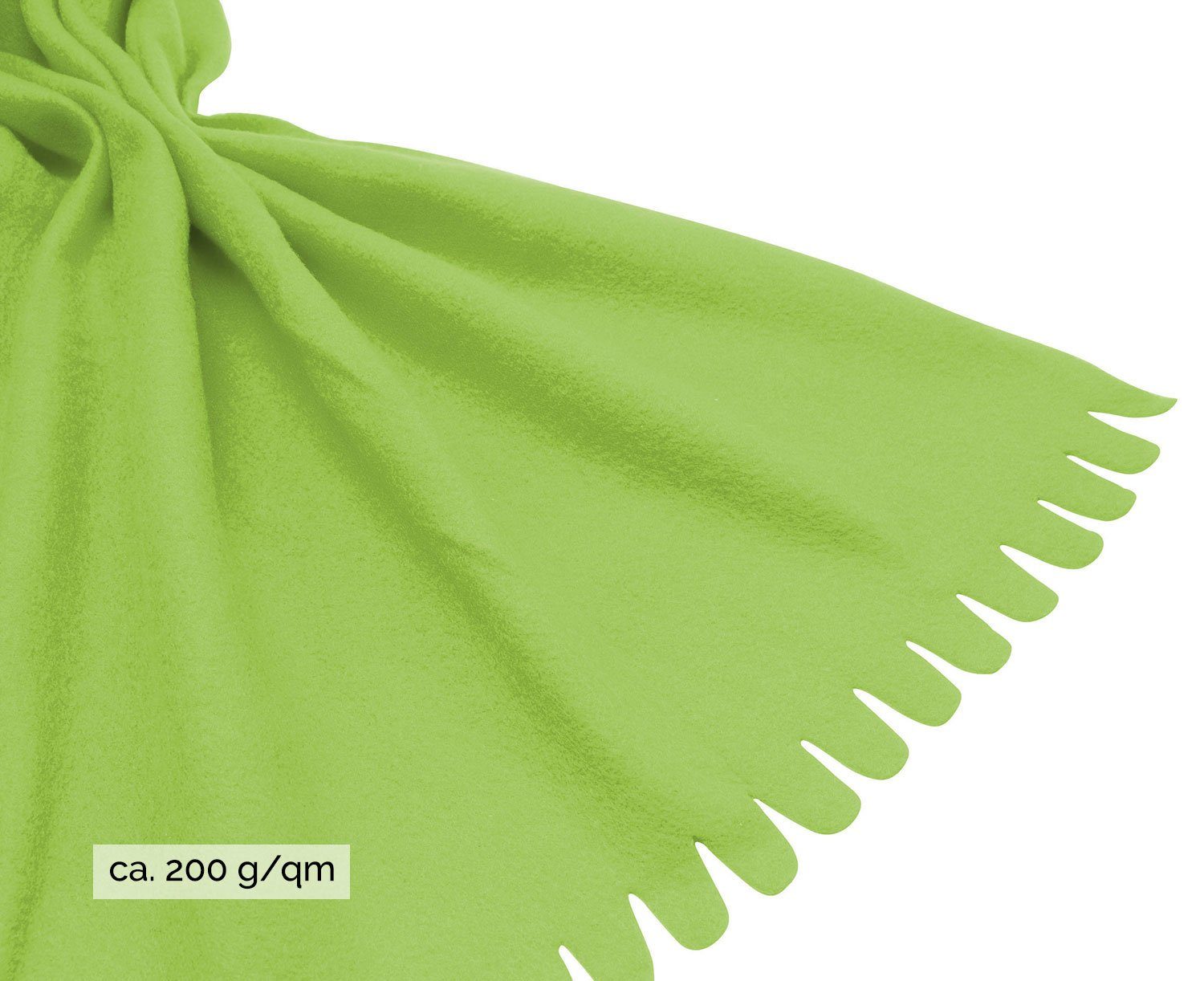 x 100% vielen Farben apfelgrün stylische Polyester, Farben cm, ZOLLNER, verfügbar verfügbar, In Wellenkante, Wohndecke, in 130 170 vielen