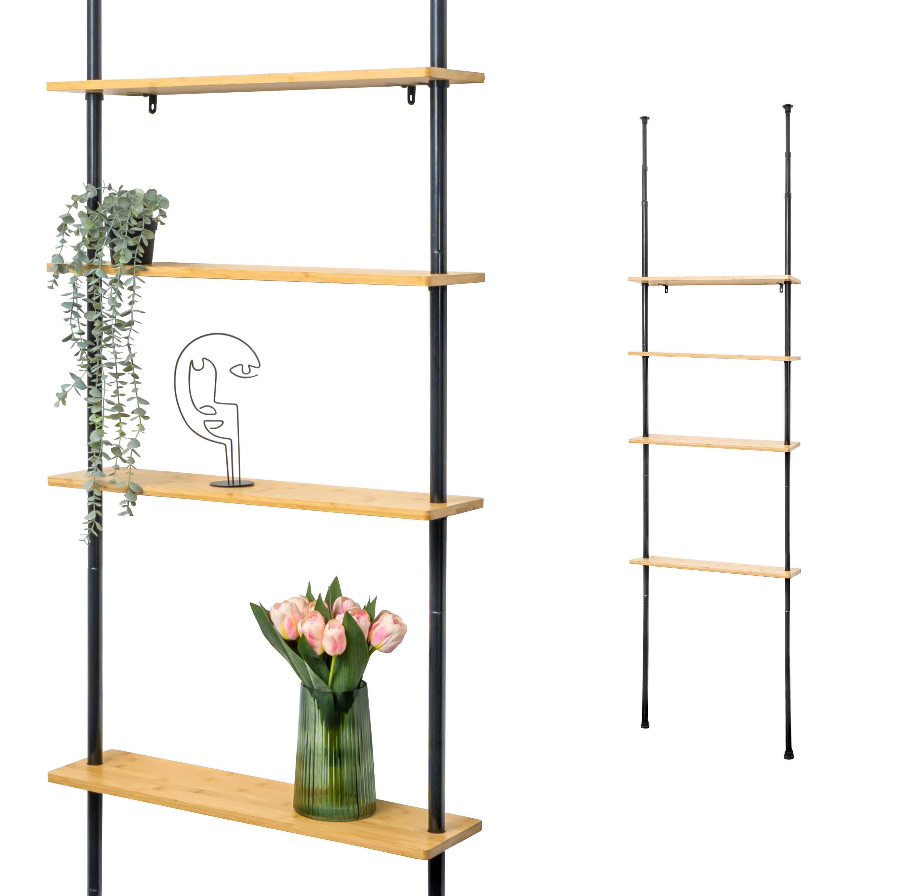 bremermann Teleskopregal Teleskop-Wandregal mit 4 Ablageböden, mit Bambus günstig online kaufen