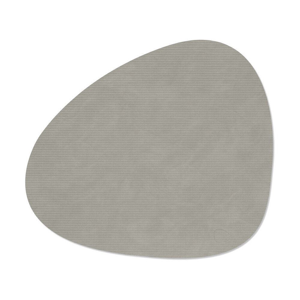 LIND DNA Platzset Tischset L 37x44 cm Curve Corduroy light grey, (1-St), Tischset, 37,00cm, Leder, grau