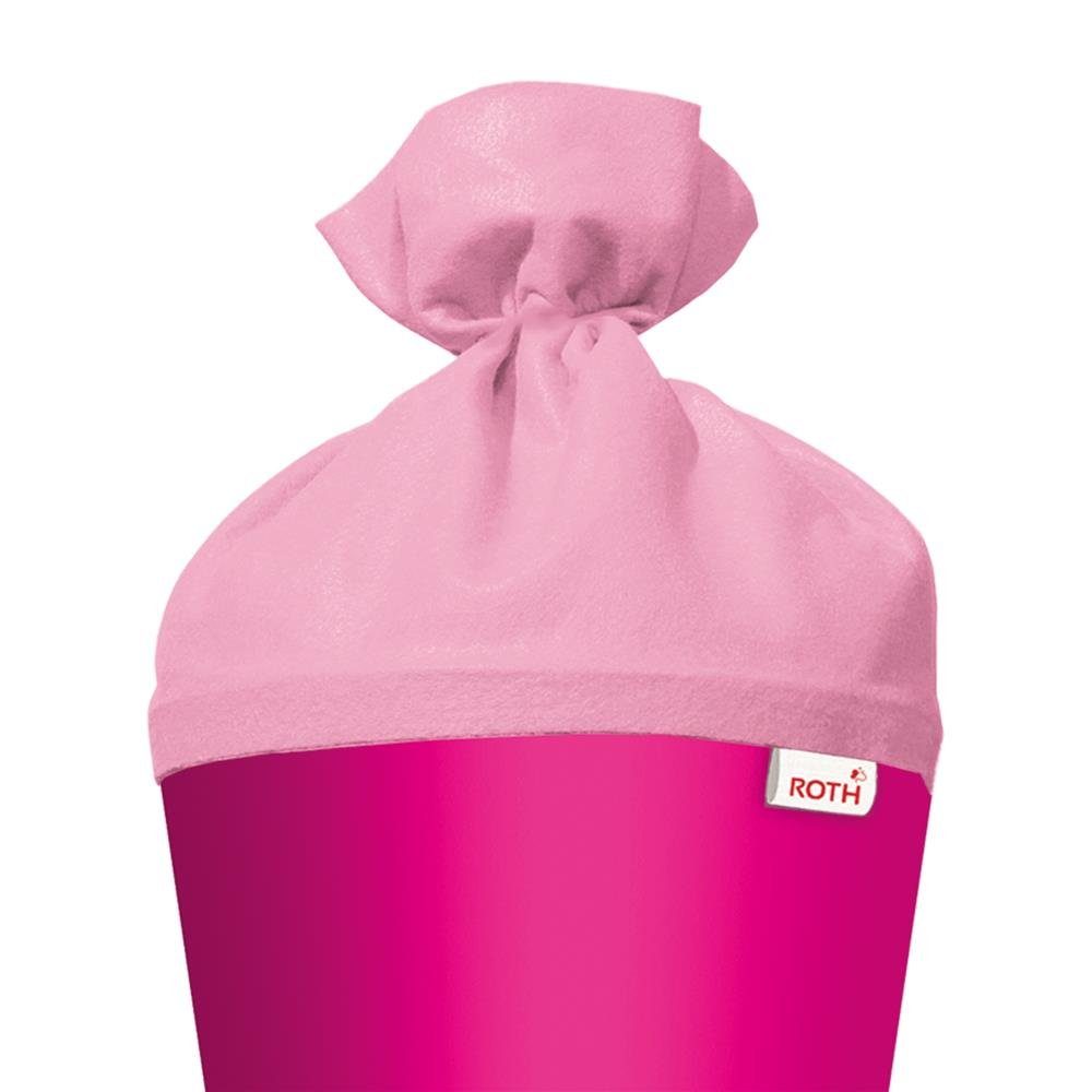 Roth Schultüte Basteltüte 70 cm, rund pink Einschulung Zuckertüte Rot(h)-Spitze Filz-Verschluss – Bild 4 von 5
