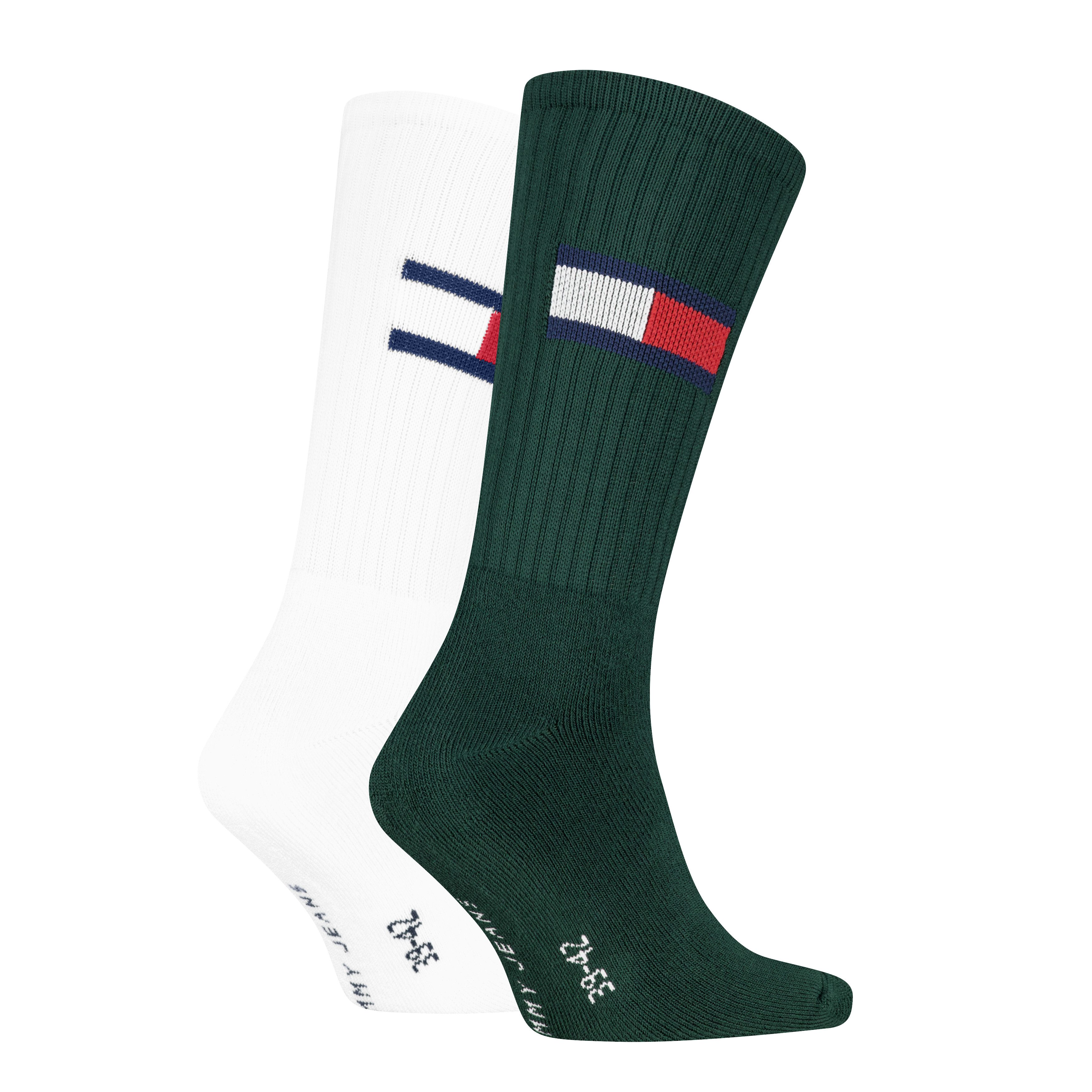 Tommy Hilfiger Socken TH UNI TJ SOCK 2P FLAG (2-Paar, 2 Paar) mit großem Logo