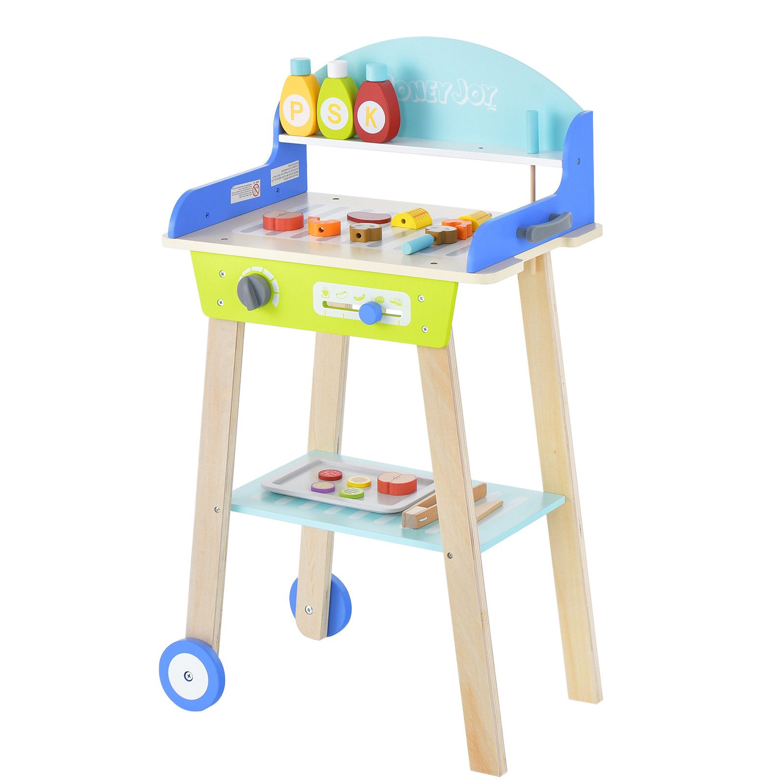 COSTWAY Outdoor-Spielküche Kinderküche, 21 tlg. Zubehör & Räder günstig online kaufen
