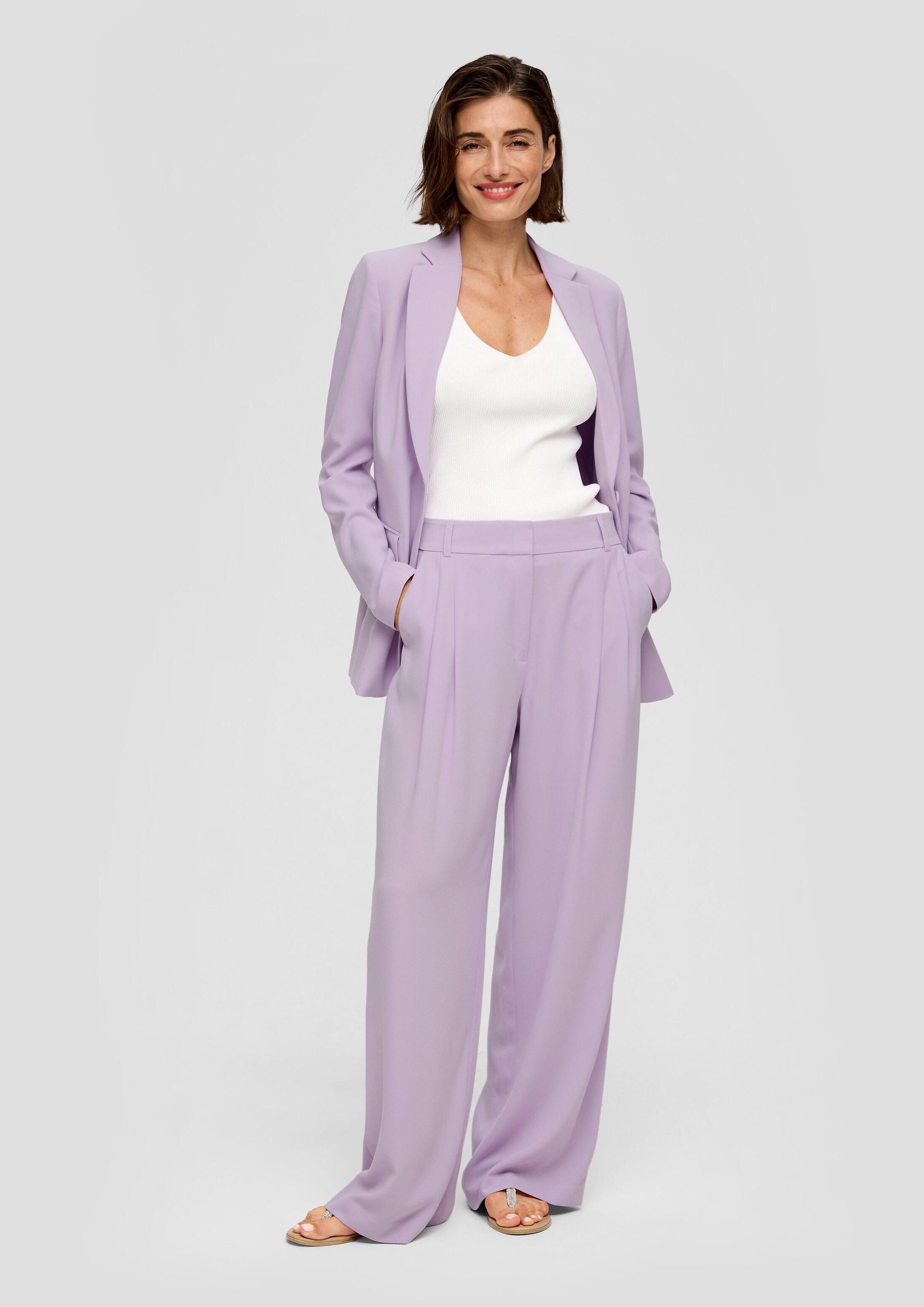 s.Oliver Chinos Hose Relaxed: High-Rise-Hose mit Crêpestruktur