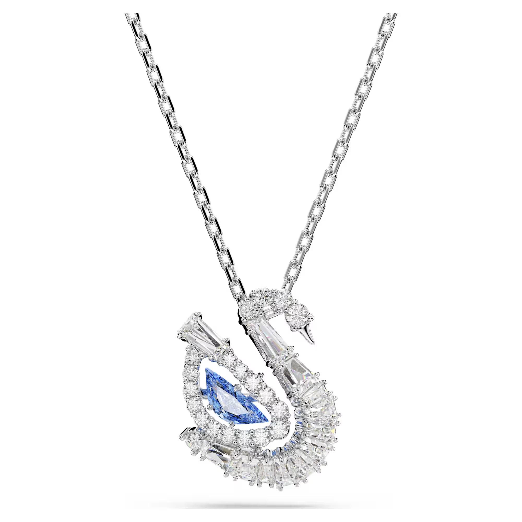 Swarovski Kristallanhänger Swarovski Halskette Schwan 5734482 Verschiedene Schliffe, Schwan, Blau (1-tlg)
