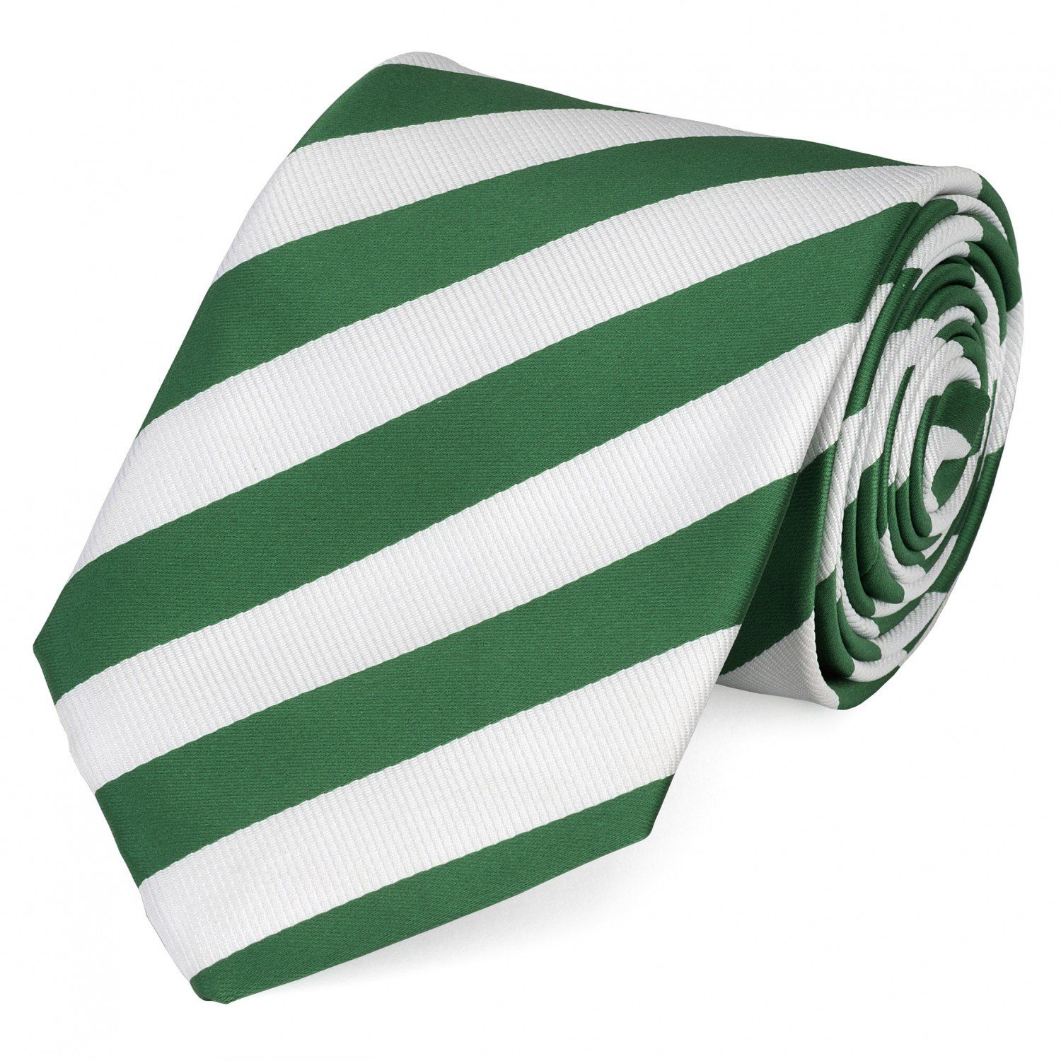 Fabio Farini Krawatte verschiedene Herren Krawatten - klassische Streifen Schlips in 8cm (ohne Box, Gestreift) Breit (8cm), Weiß/Grün