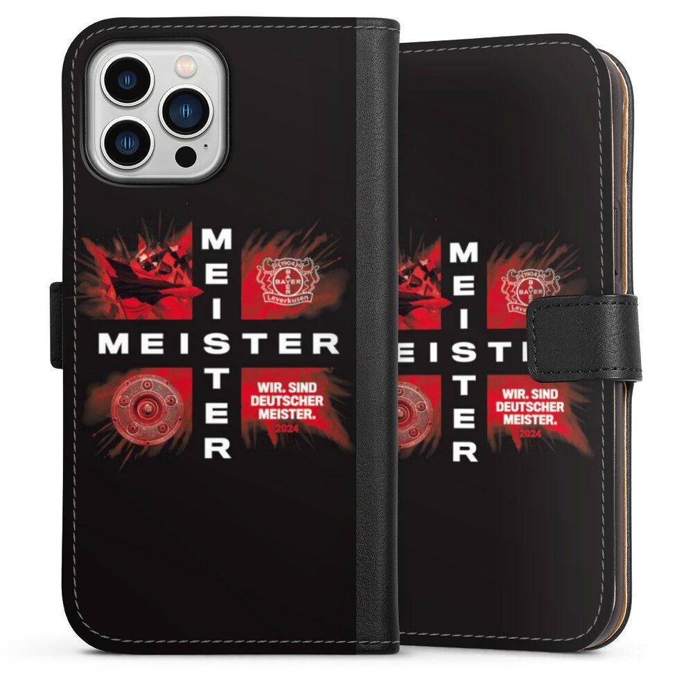 DeinDesign Handyhülle Bayer 04 Leverkusen Meister Offizielles Lizenzprodukt, Apple iPhone 13 Pro Max Hülle Handy Flip Case Wallet Cover