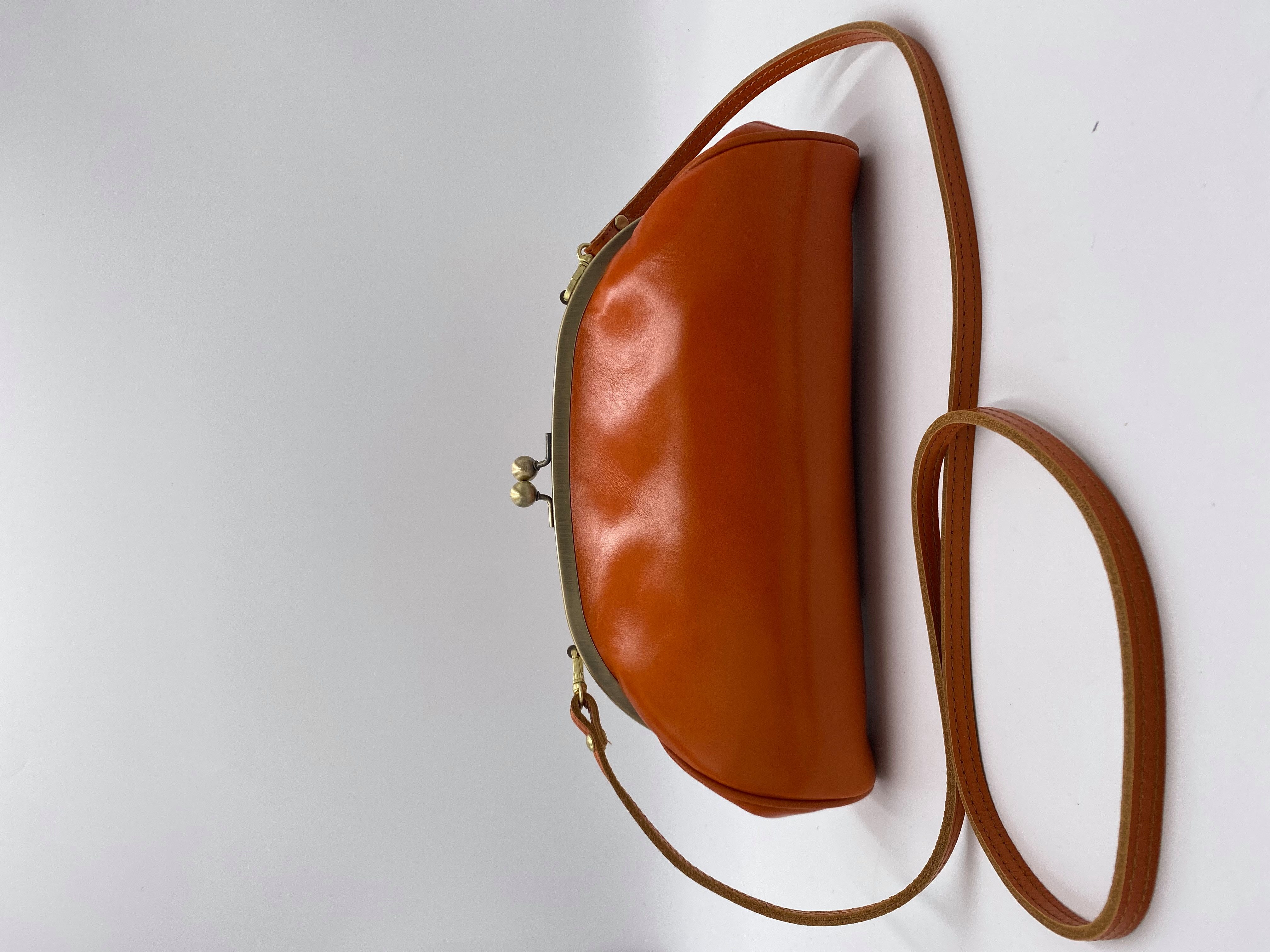 Taschenkinder Clutch und Schultertasche „Elise“, Abendtasche, Brauttasche, Bügeltasche, Echtes Leder, Im Vintage / Retro Stil