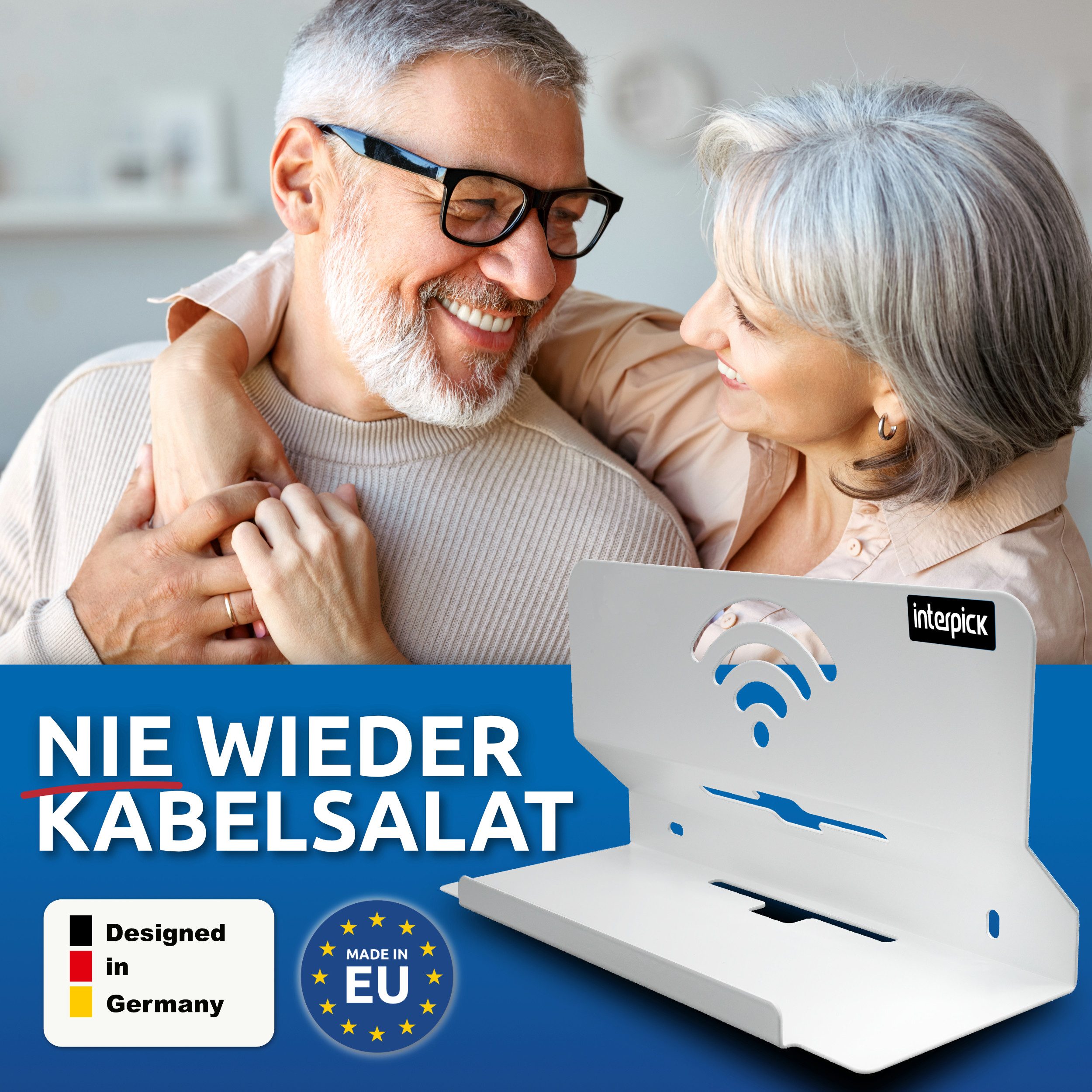 interpick Fritzbox Halterung 5690 Pro Wandhalterung, Wandmontage, Wand Halter DSL-Router