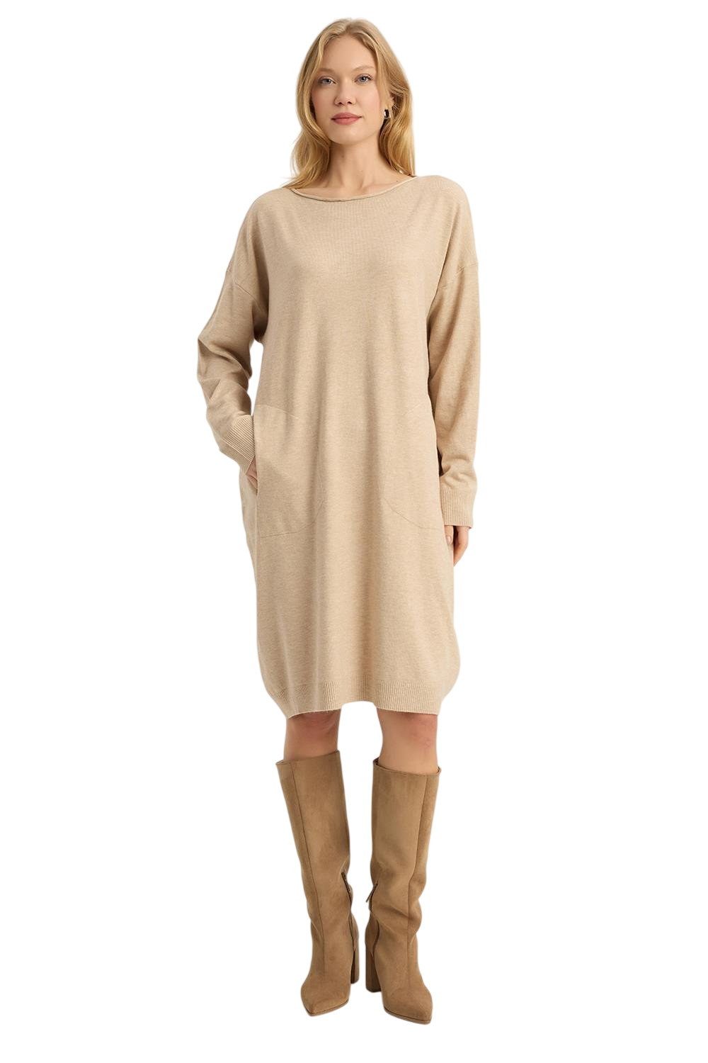 HomeStore Minikleid Weit geschnittenes Strickkleid