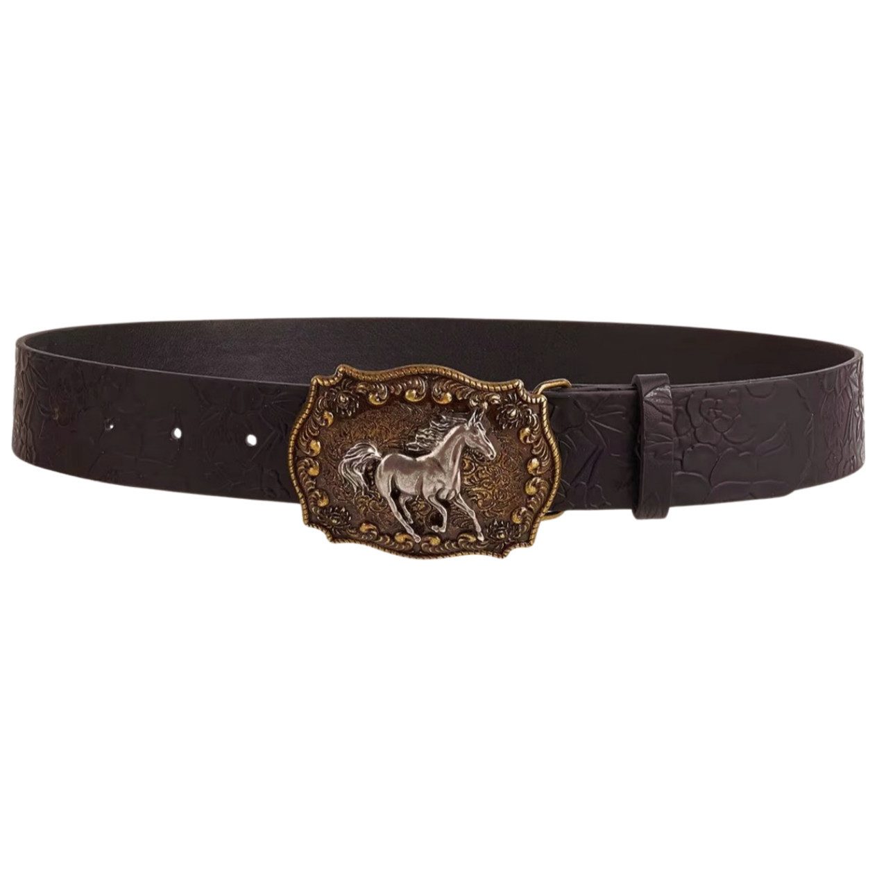 Ware aus aller Welt Koppelgürtel Modischer Gürtel mit Pferde-Schnalle Westerngürtel