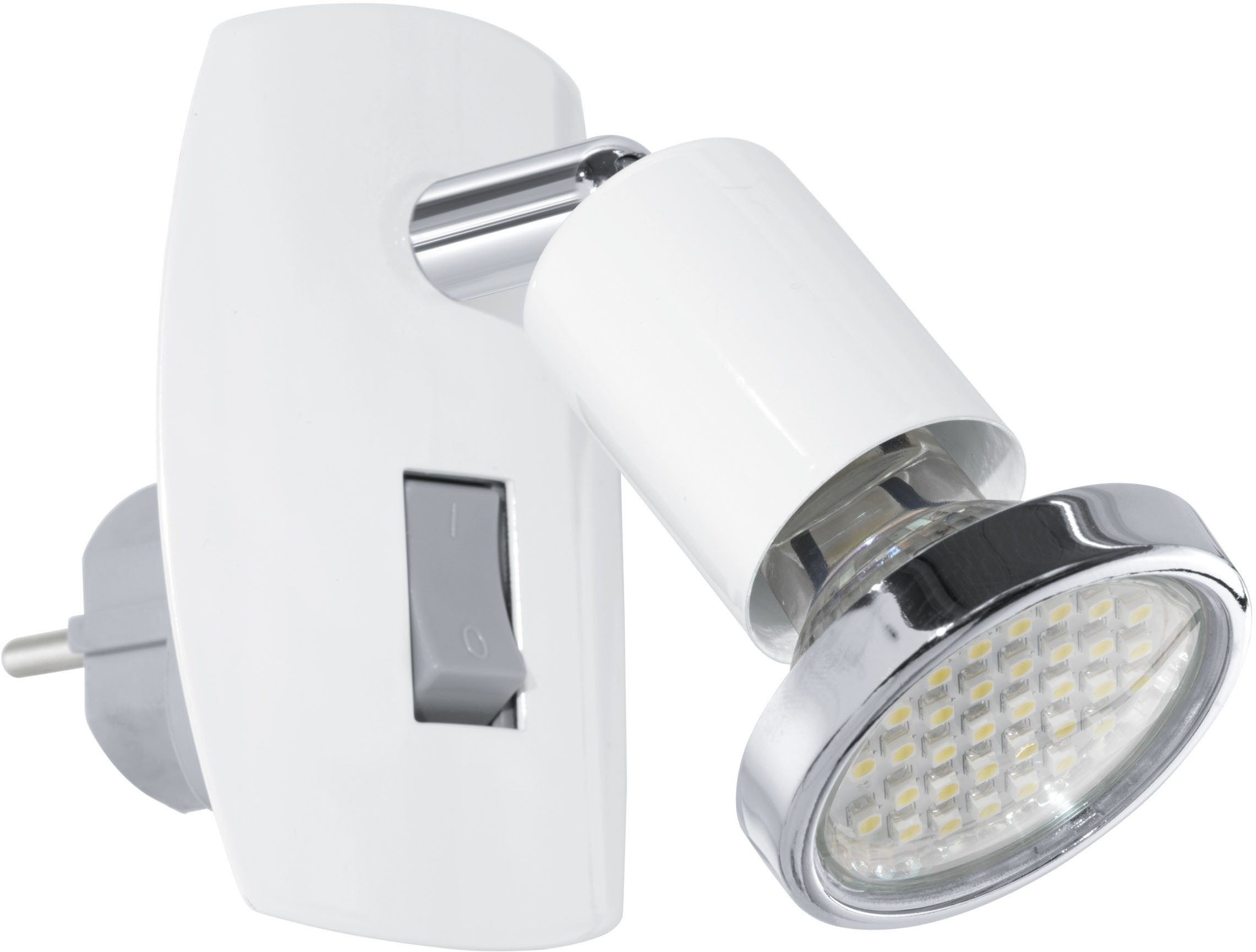 EGLO Steckdosenleuchte MINI 4 Steckerlampe - Stahl - GU10 - 1X2,8W - IP20, günstig online kaufen