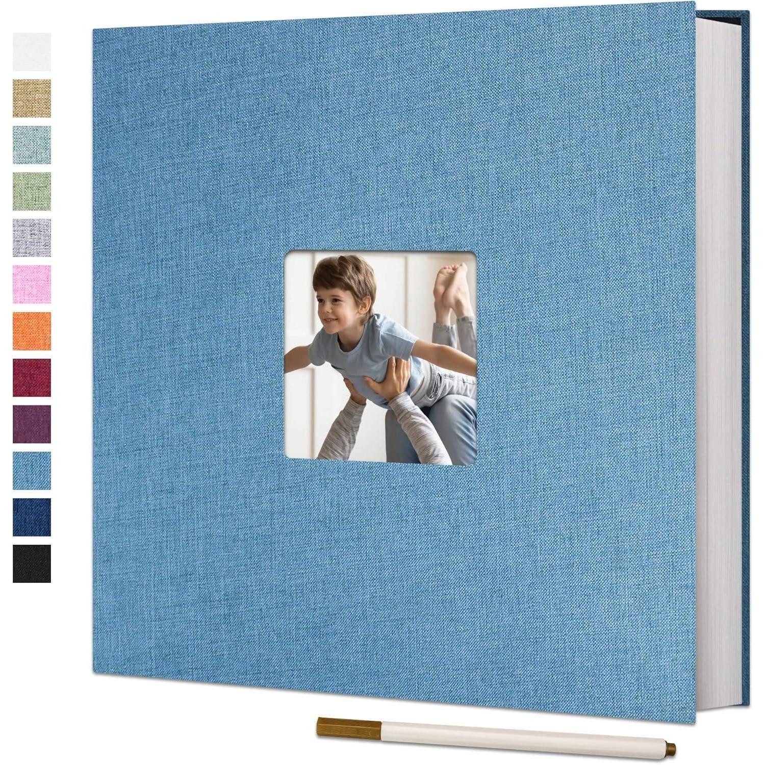 LuxusKollektion Sammelalbum Fotoalbum selbstklebend 10x15 einkleben 28x27cm 40 Seiten Himmelblau