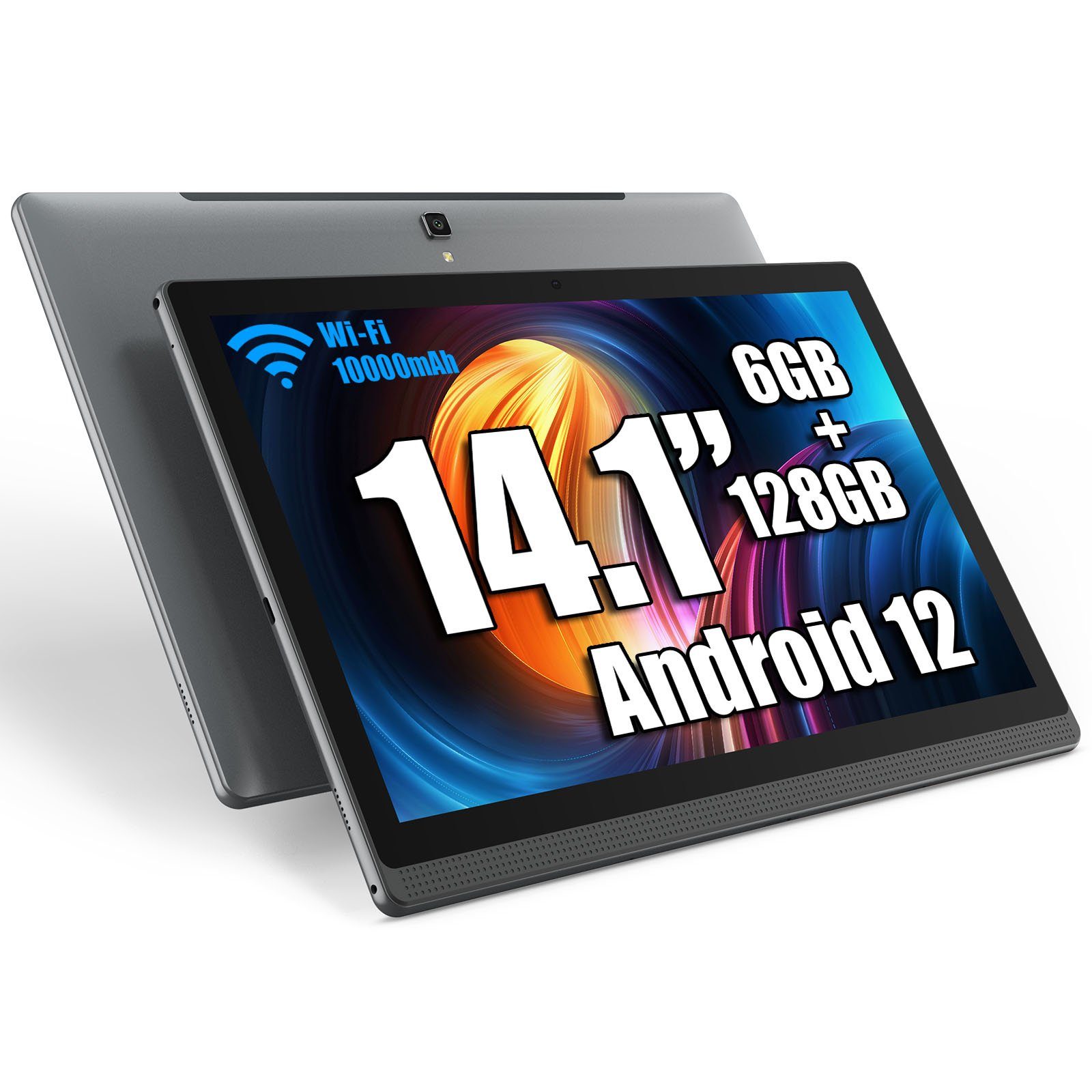 MESWAO 14.1-Zoll Tablet Android 12 mit 1920 * 1080 IPS HD Großes Display Tablet (14.1", 128 GB, WIFI-Version, unterstützt keine SIM-Karte)