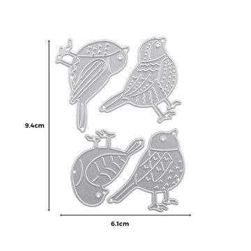 Stanzenshop.de Motivschablone Stanzschablone Vier verschiedene Vögel, Tiere, Stanzschablone Frühling
