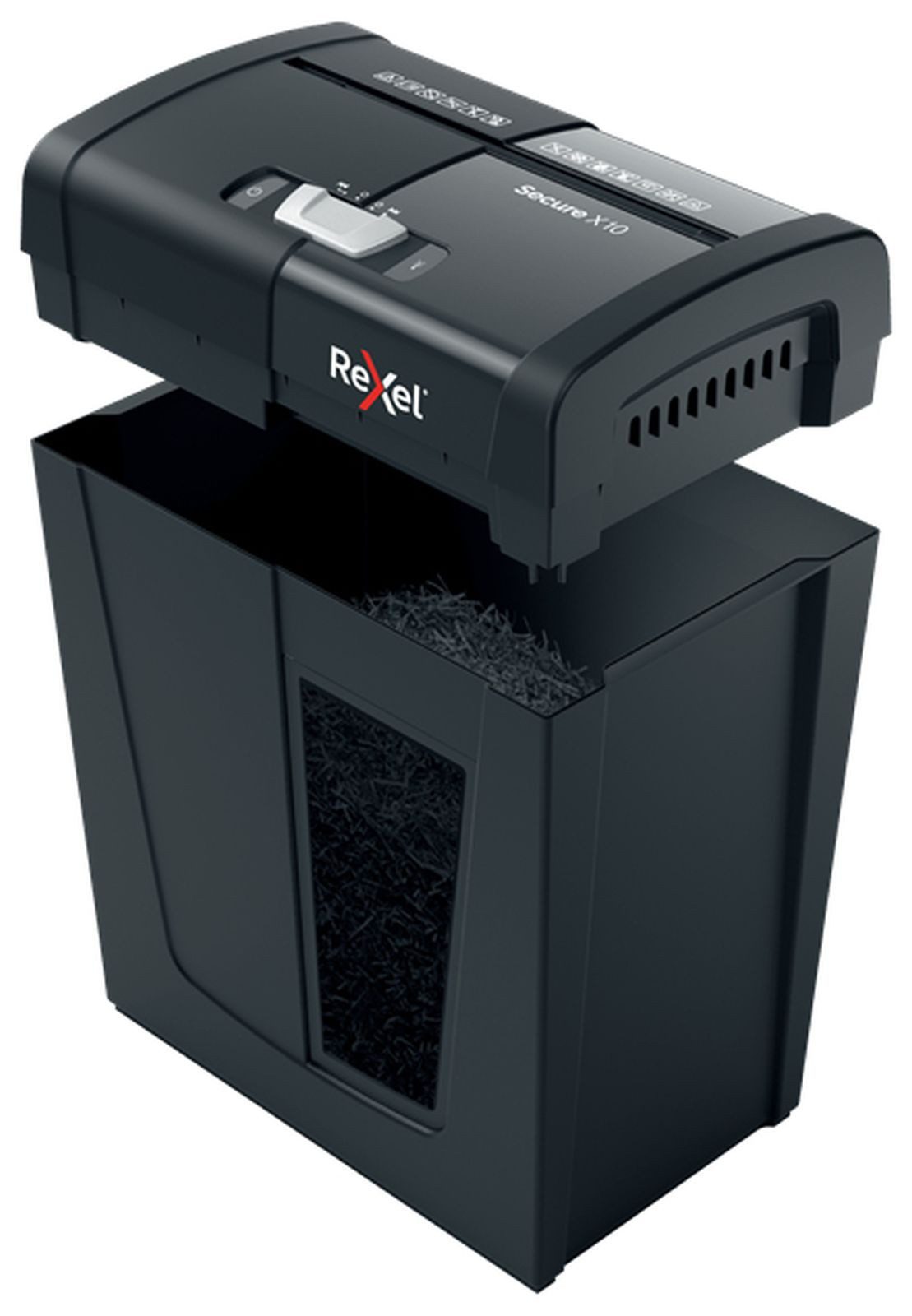 REXEL Reißwolf Secure X10, Kreuzschreddern, 4x40 mm, 18 l, 150 Blätter, 70 dB, 10 Blä