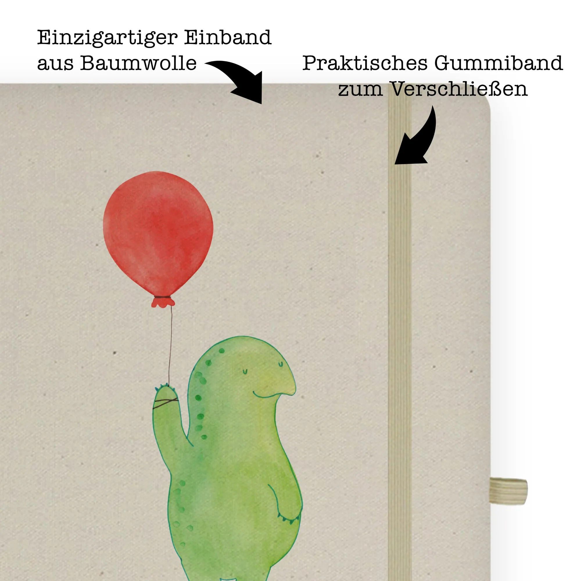 Thumbnail - Mr. & Mrs. Panda Notizbuch Schildkröte Luftballon - Transparent - Geschenk, Motivation, DIN A4 N Mr. & Mrs. Panda, Echte...