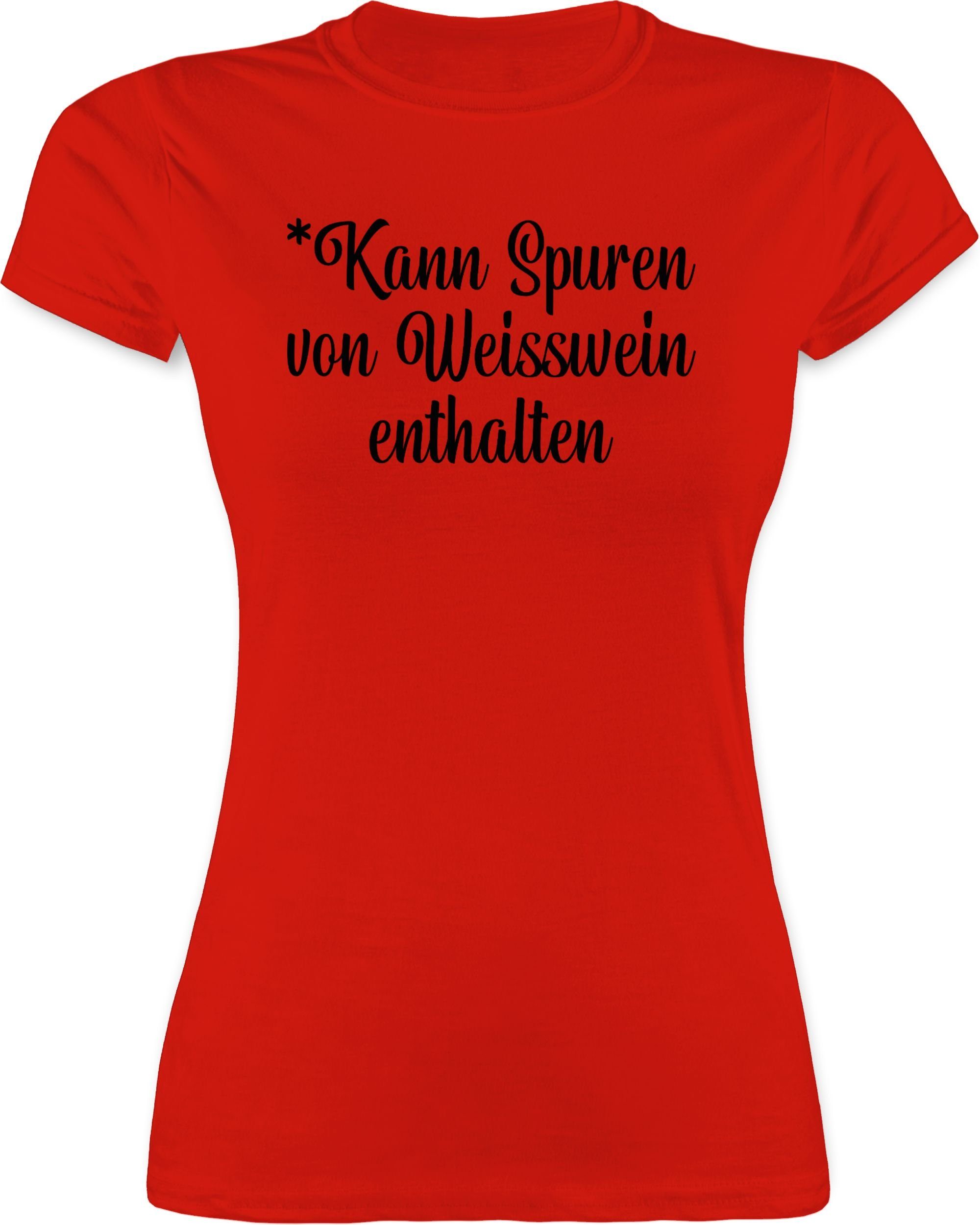 Shirtracer TShirt »Kann Spuren von Weisswein enthalten Sprüche Statement mit Spruch Damen