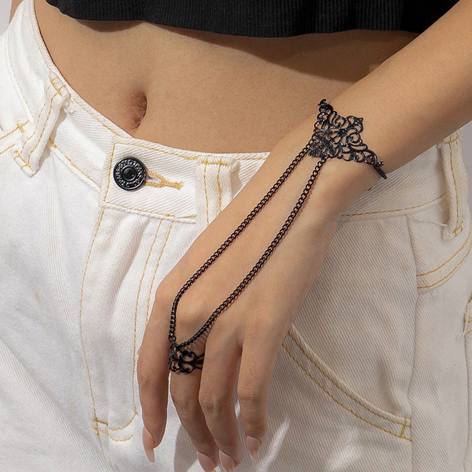 YRIIOMO Armband Dreieck Krone verbunden Ring günstig online kaufen