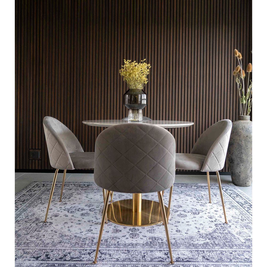 House Nordic Esszimmerstuhl Geneve aus M... Samt, grau mit Esszimmerstuhl Chair Dining in Beinen –