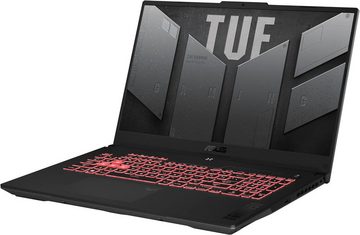 Asus TUF A17 Gaming-Notebook (AMD, RTX 4070, 1000 GB SSD, WQHD 240Hz/3ms entspiegeltes IPS Display mit QWERTZ Tastatur)