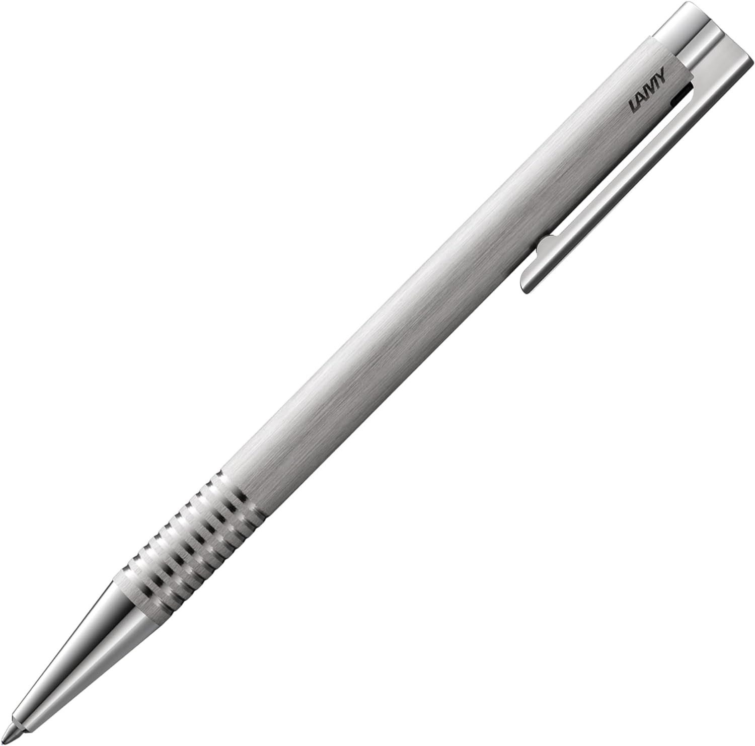 LAMY Druckkugelschreiber LAMY Kugelschreiber logo brushed 206, Strichbreite M, ideal als Geschenk, Recht- und Linkshänder