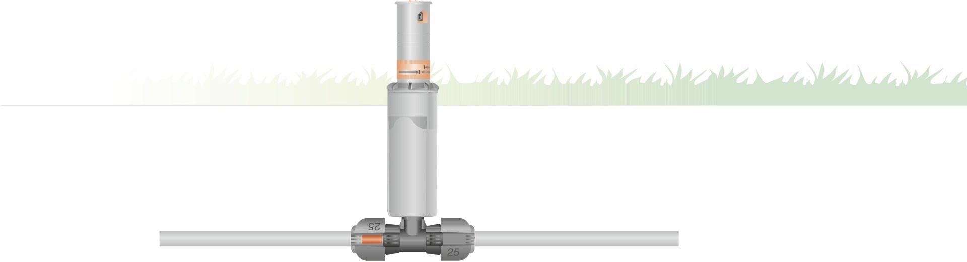 GARDENA Entwässerungsventil Gardena T Stück für Sprinkler 25 mm x 1/2