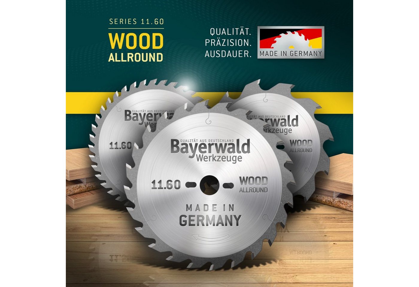 Thumbnail - QUALITÄT AUS DEUTSCHLAND Bayerwald Werkzeuge Kreissägeblatt HM Kreissägeblatt - 300 x 3.2/2.2 x 30 Z96 WZ neg.