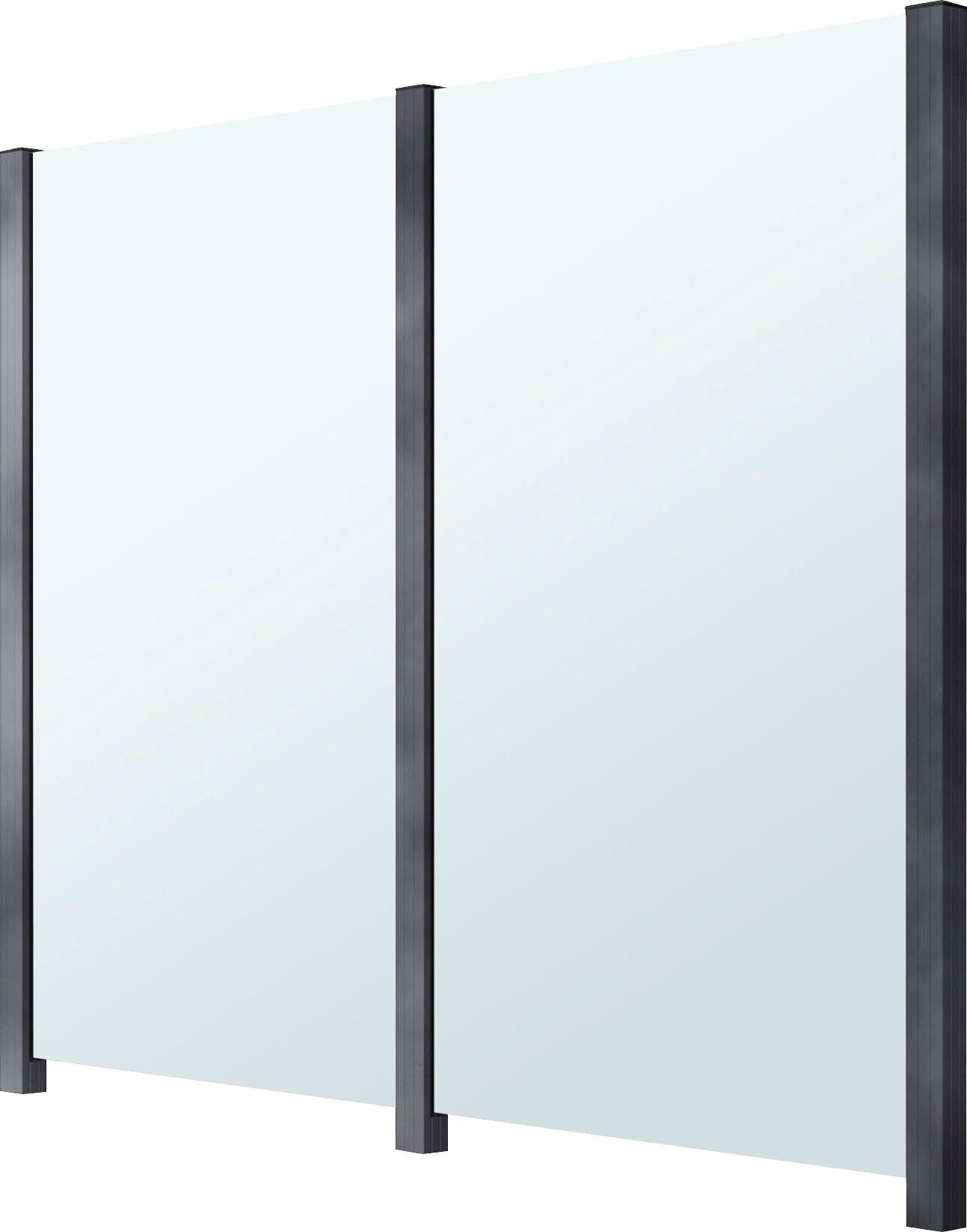 STAKET PRO Zaun, (Set), Glaszaun, Gesamtlänge: 2,29 m, 3 Pfosten