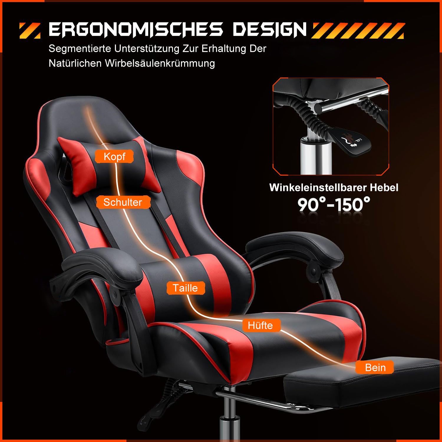SURFOU Gaming Chair Stuhl PU-Leder Sessel günstig online kaufen