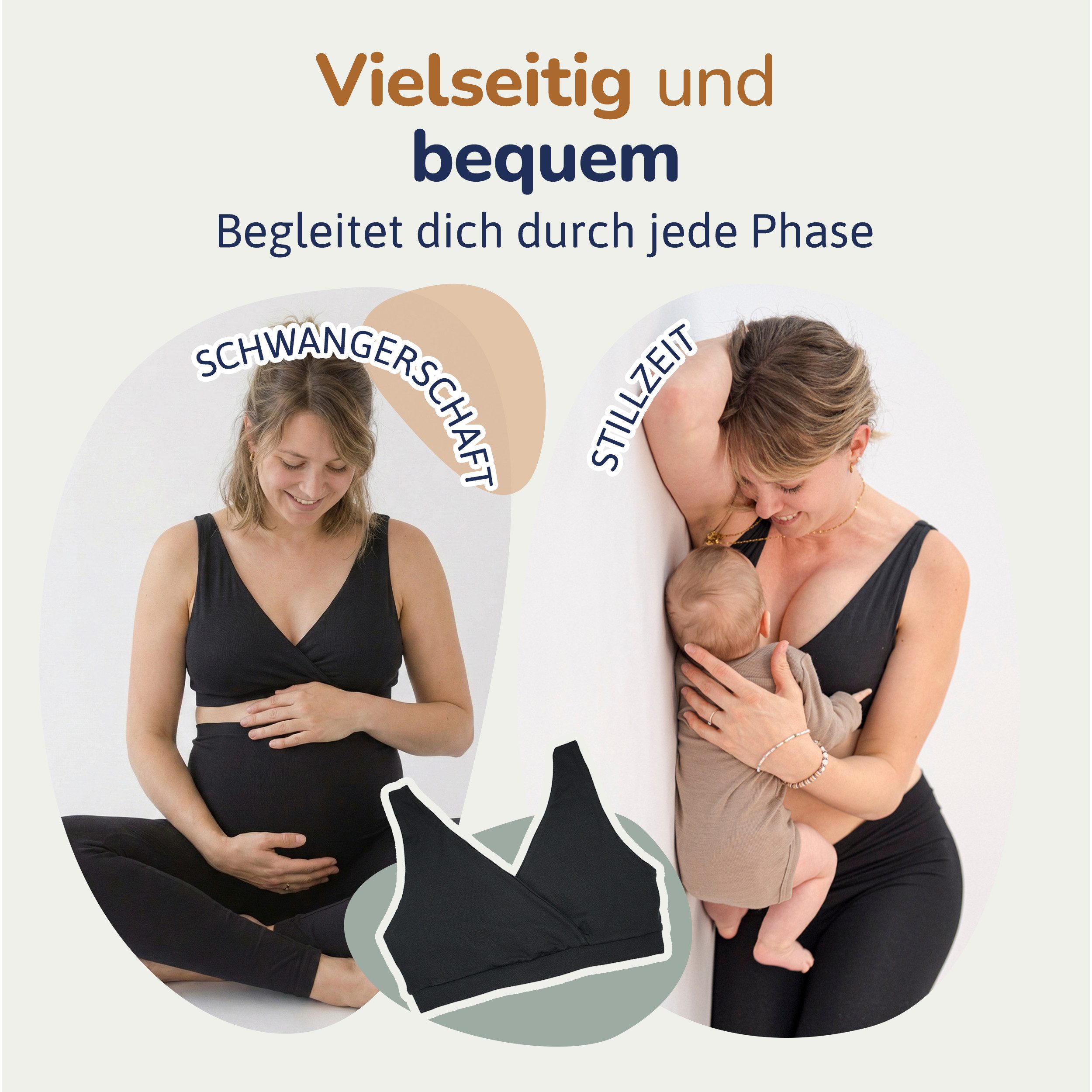 Hinzling Still-BH schwarz – bügelloser BH mit Pull-Down Funktion für Schwangerschaft