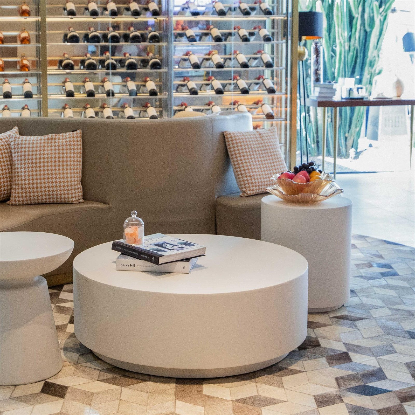 ELEMENTI Couchtisch ROME Betontisch rund, Gartentisch, Beistelltisch, Designmöbel (1 Tisch), wetterfest, pflegeleicht