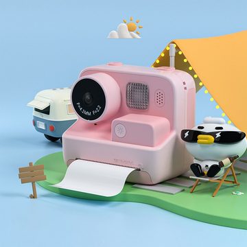 Kind Ja Kinderkamera,Druckkamera,Spielzeugkamera,Polaroidkamera,48 Megapixel Kinderkamera (90*80*55mm, geeignet für Foto- und Video-Thermodruck in schwarz/weiß)
