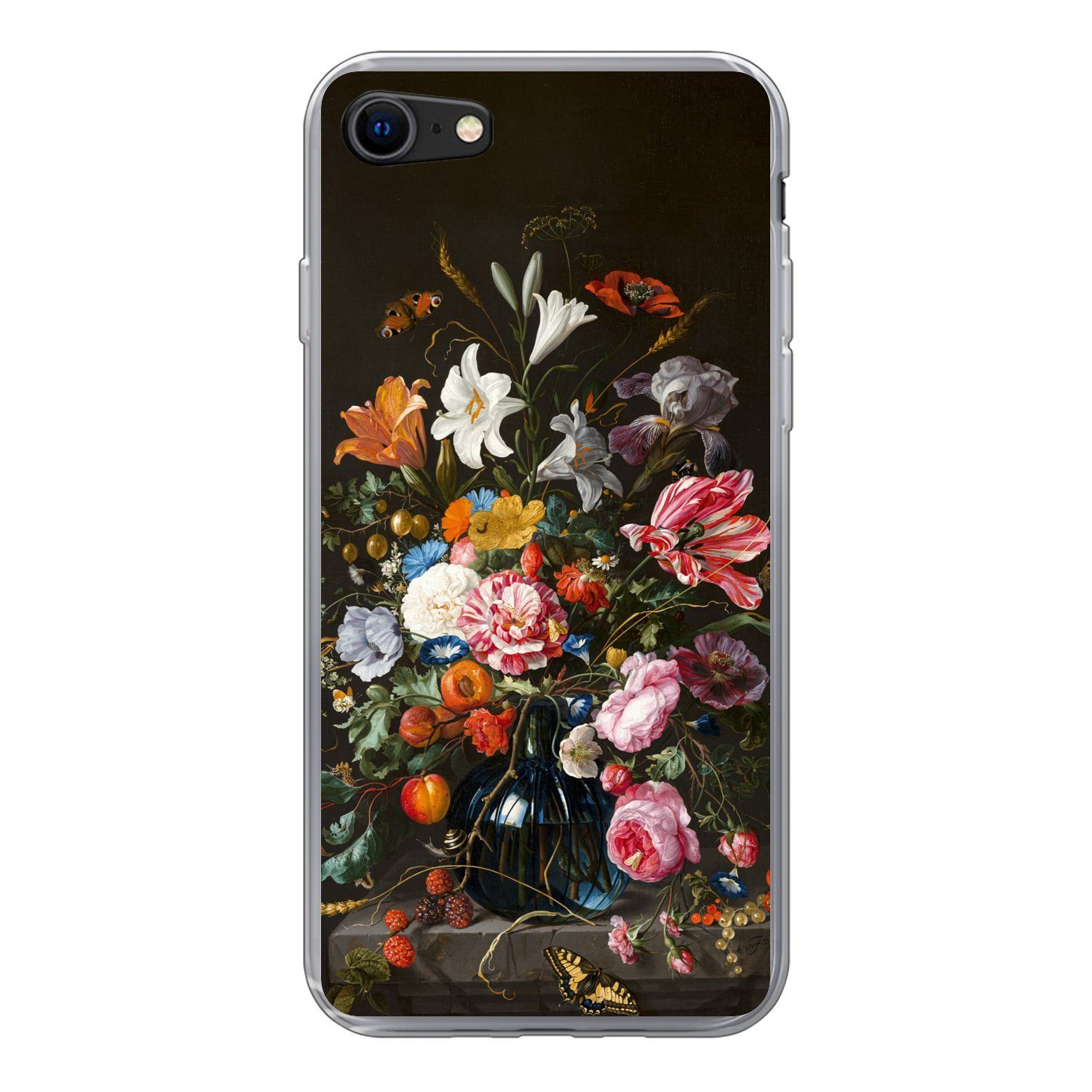MuchoWow Handyhülle für Apple iPhone 7 Vase mit Blumen - Jan Davidsz de Heem - Kunst, Smartphone-Bumper, Print, Handy Schutzhülle Dünn