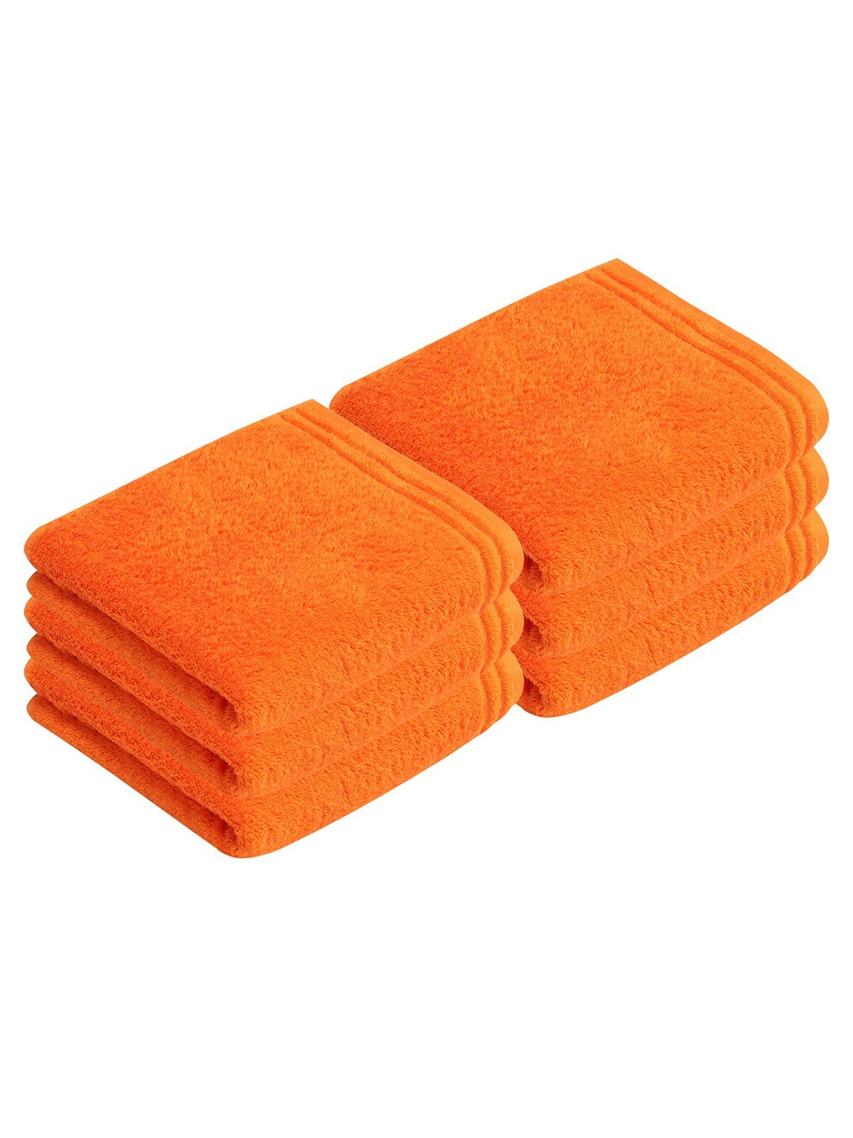 Vossen Handtücher 6er Pack Handtuch 50 x 100 cm Calypso feeling, Frottier (Spar-Set, 6-St), Vegan orange