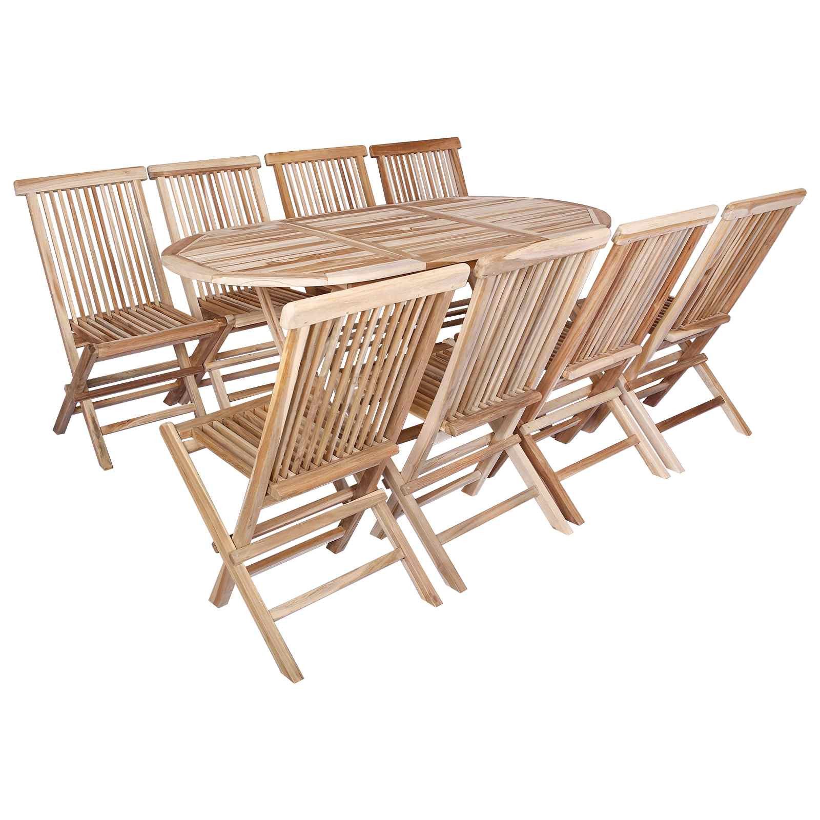 vidaXL Gartenlounge-Set Gartenmöbel Set 9 Stk. Natur Massivholz, (9-tlg)