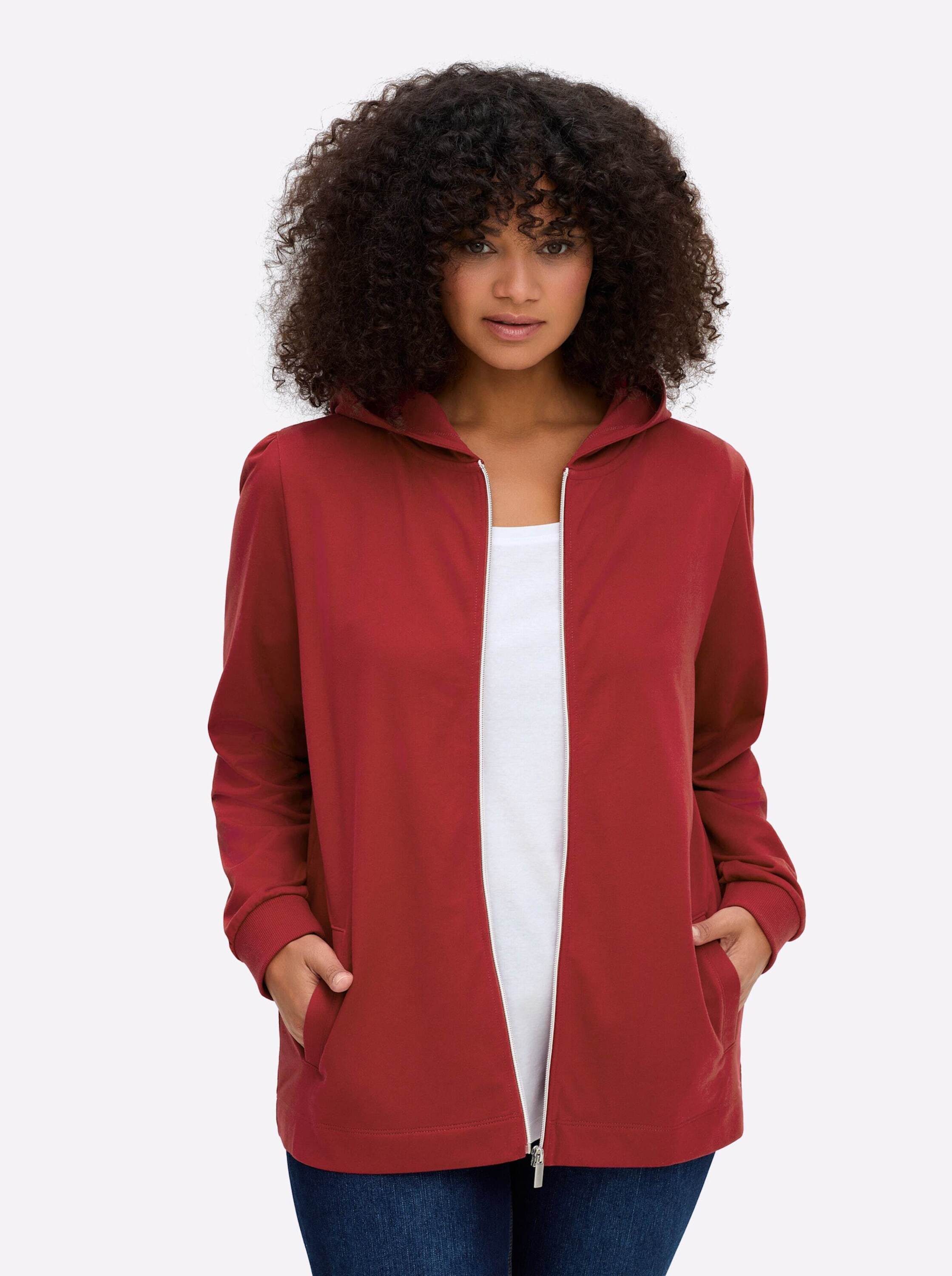 Sheego Shirtjacke Sweatjacke Langarm