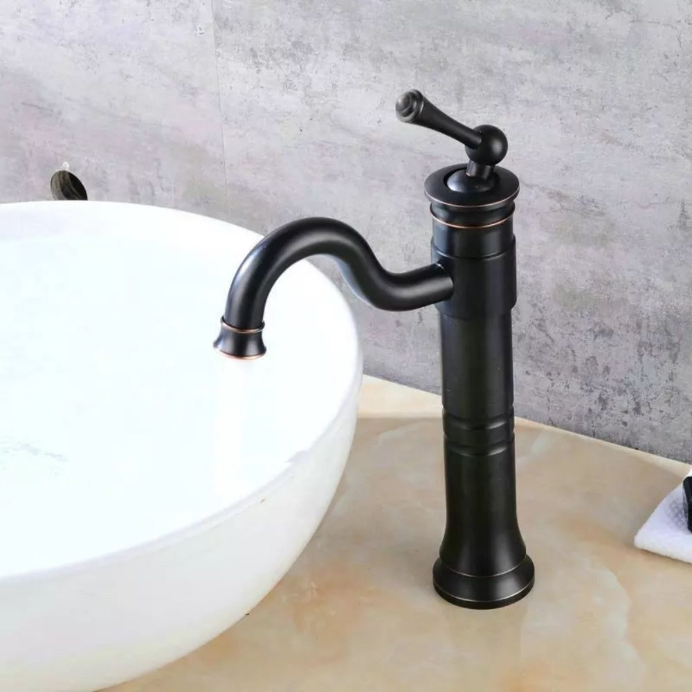 Kinaree Badarmatur Retro Wasserhahn NANOI Messing, schwarz