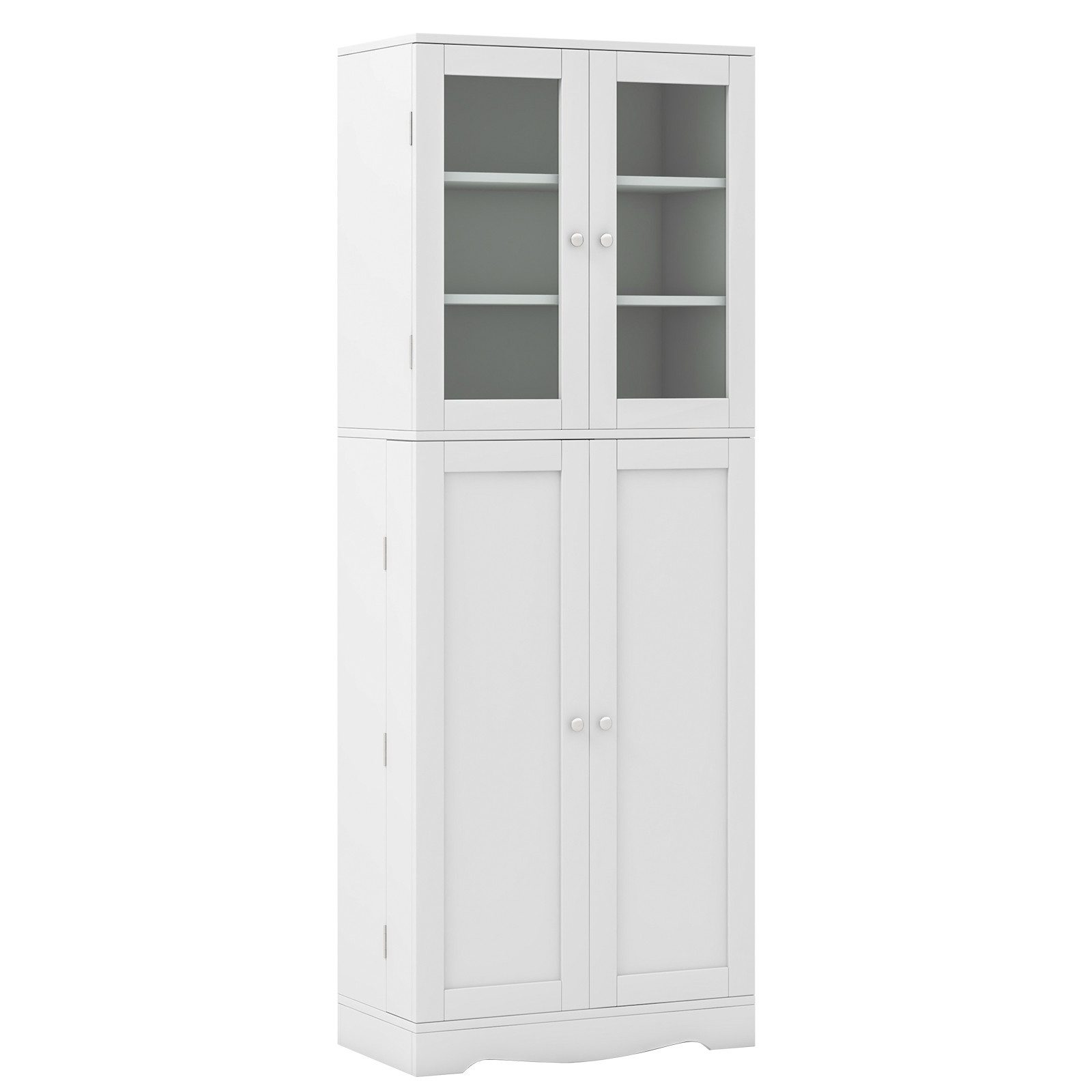 COSTWAY Hochschrank mit 7 Ablageböden und 4 Türabsteller, 60x31,5x161,5cm